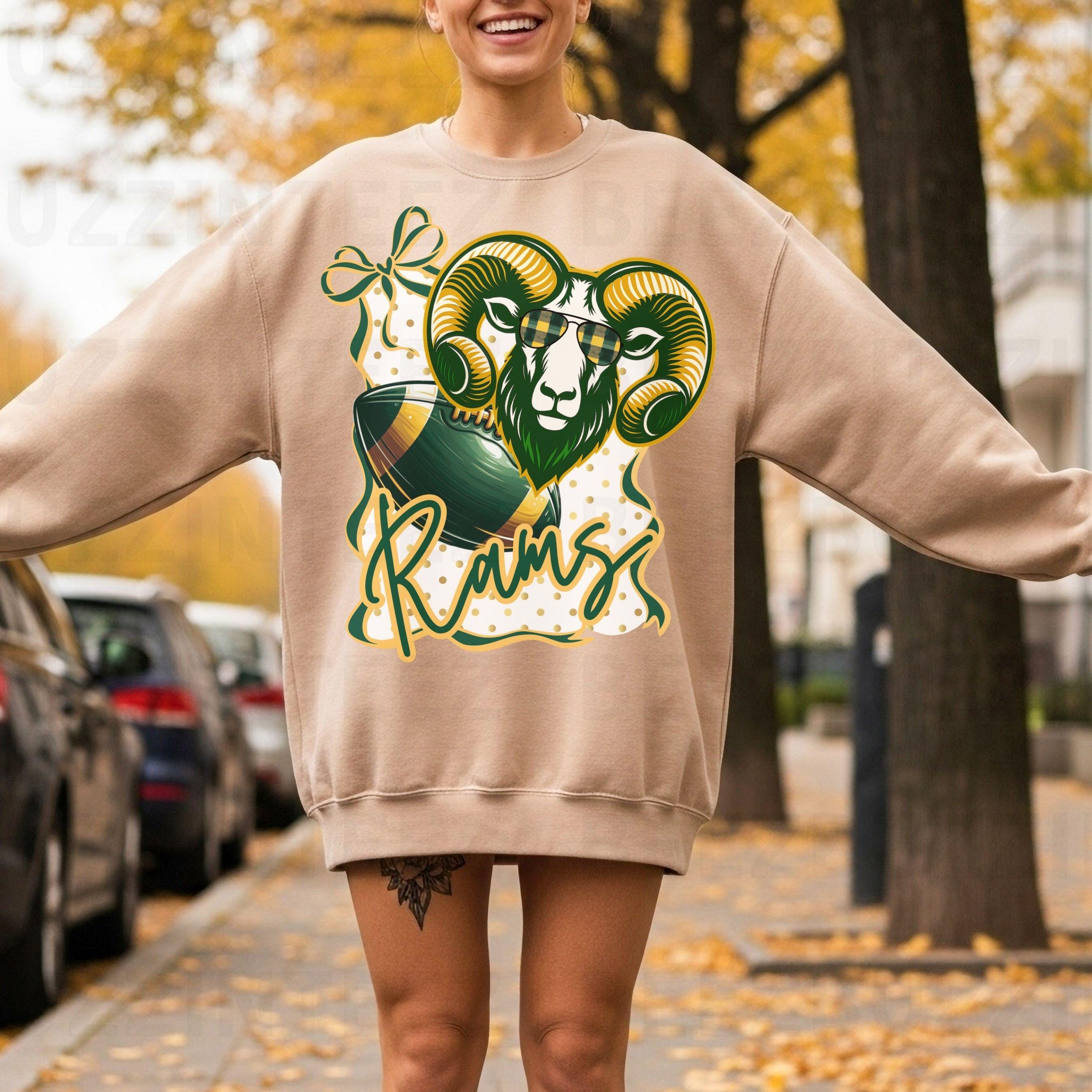 Rams Cool Coquette Bow Polka Dot Design PNG