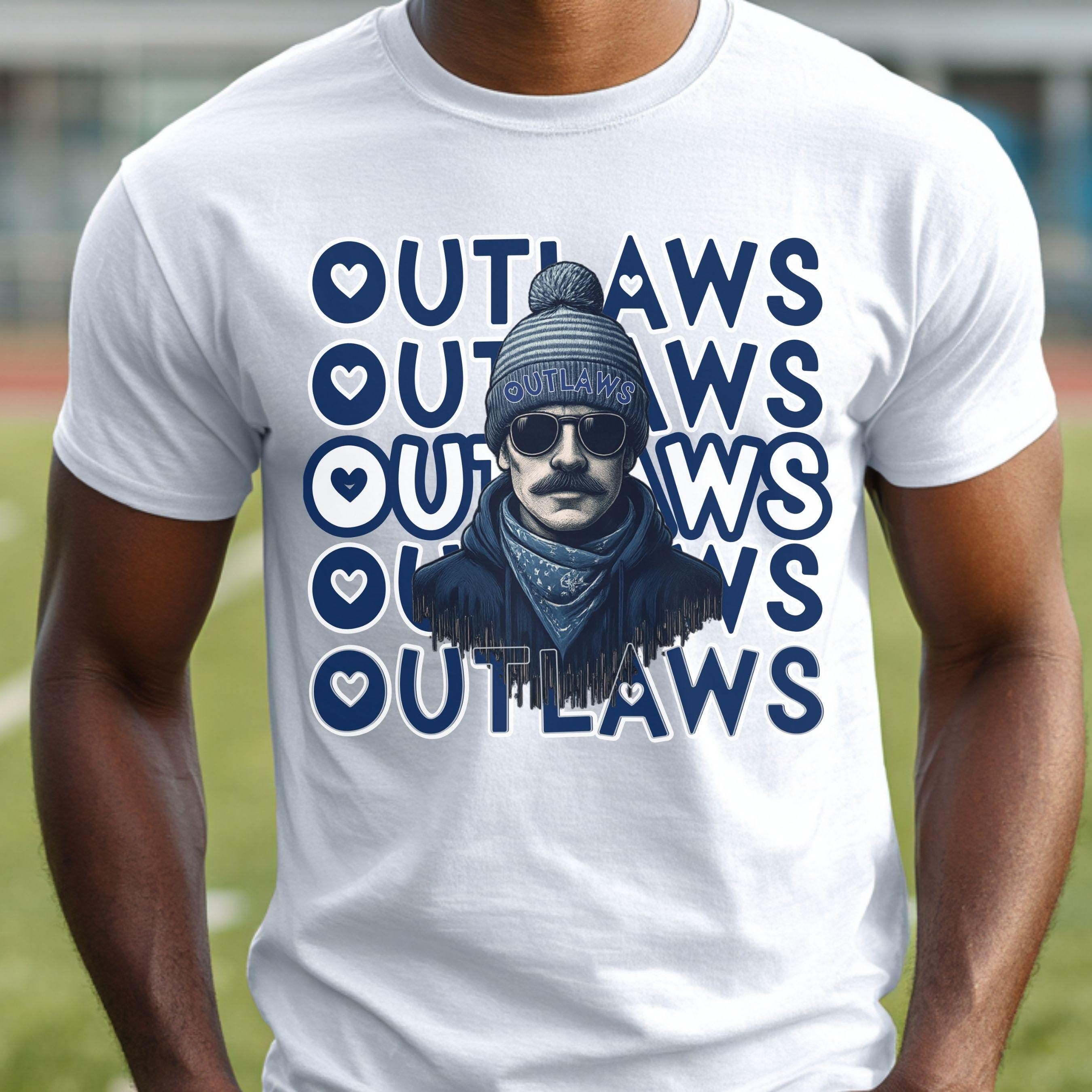 Cool Gray & Blue Outlaws Repeat Theme Game Day PNG
