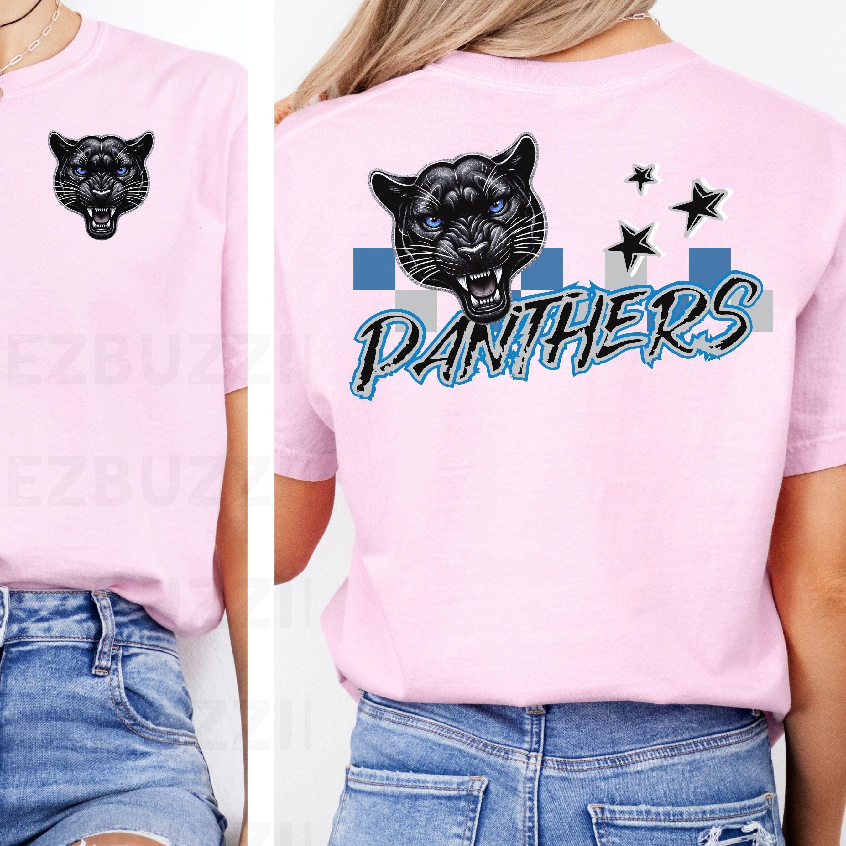 Panthers Trendy Checker Design With Star Elements PNG