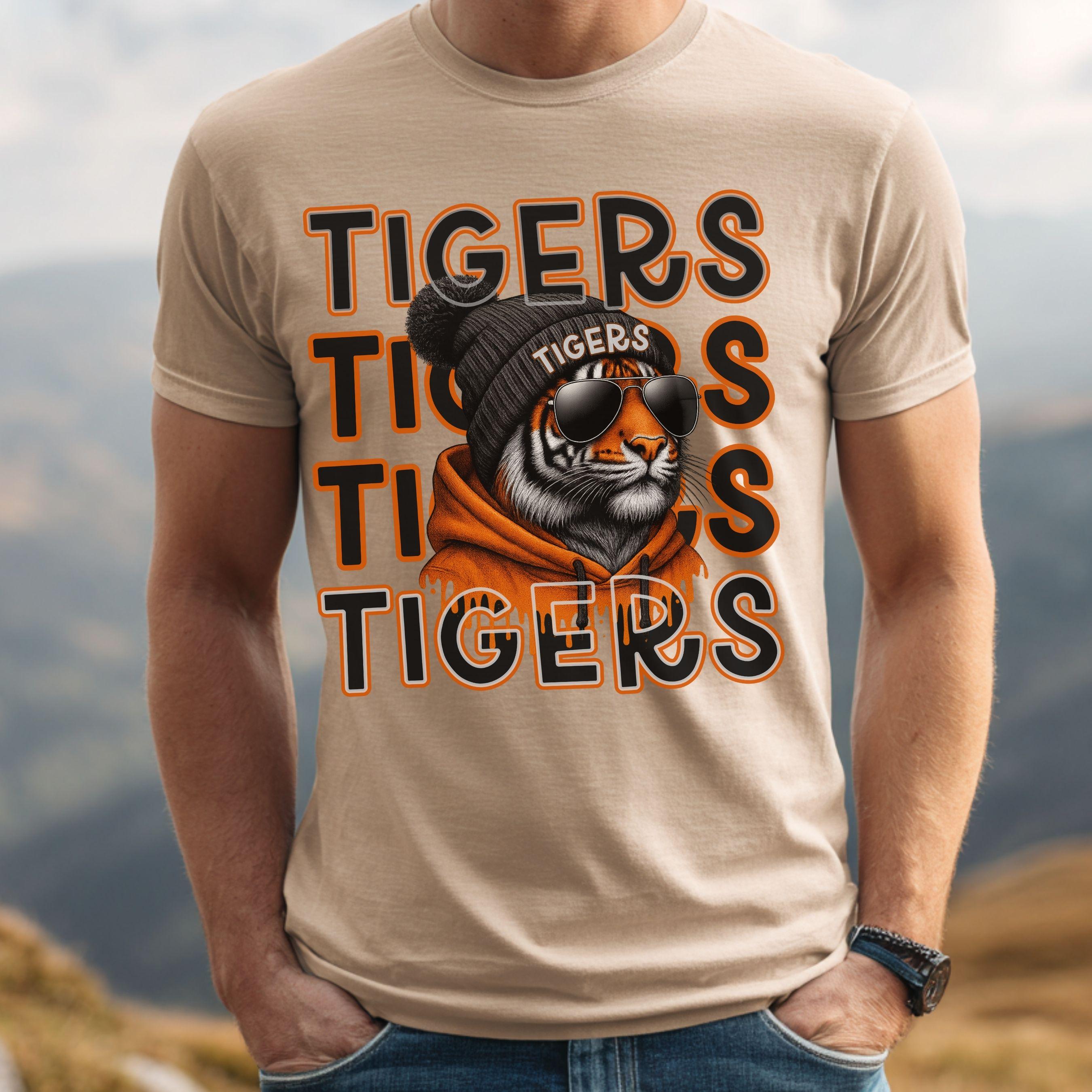 Tigers Repeat Cool Football PNG Black Orange
