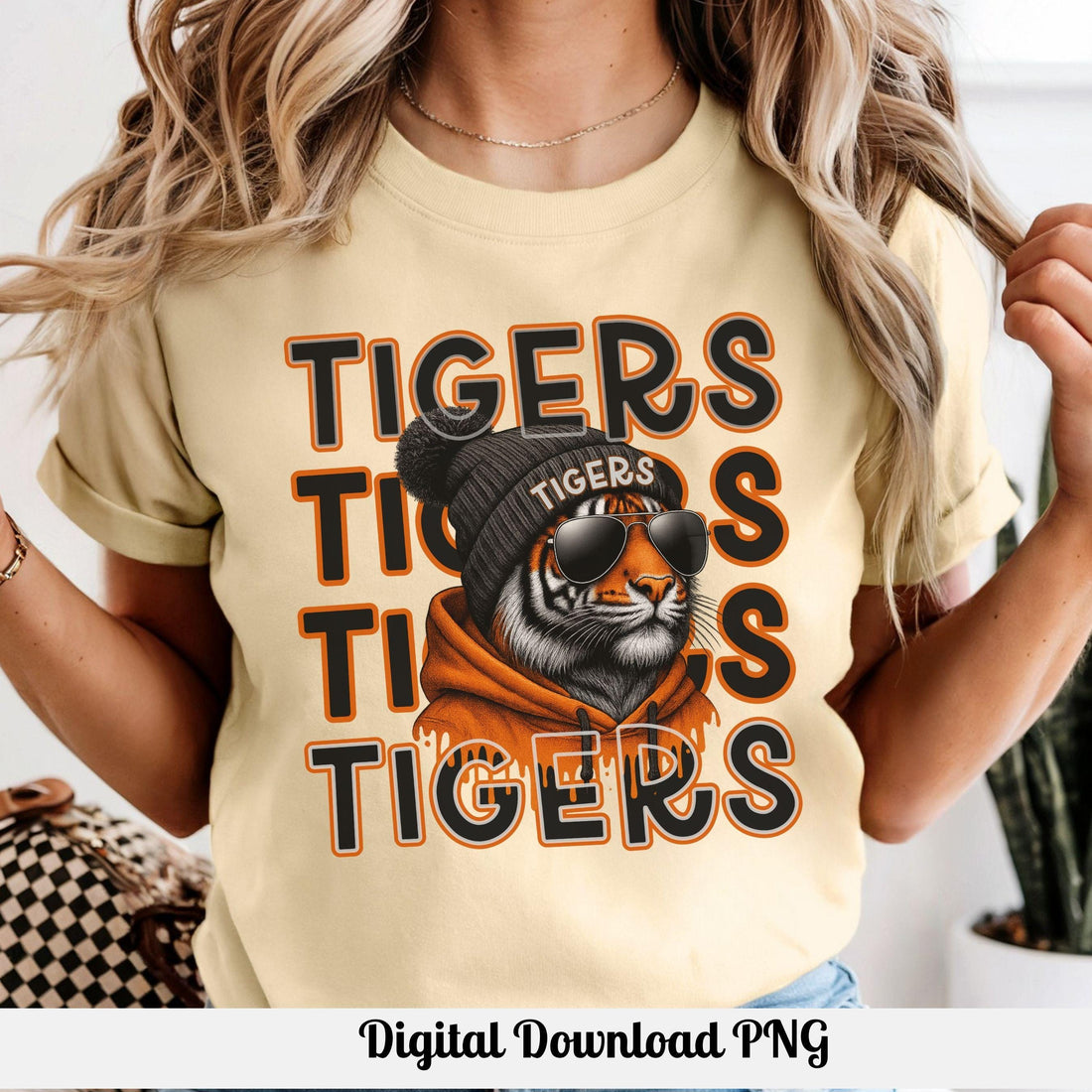 Tigers Repeat Cool Football PNG Black Orange