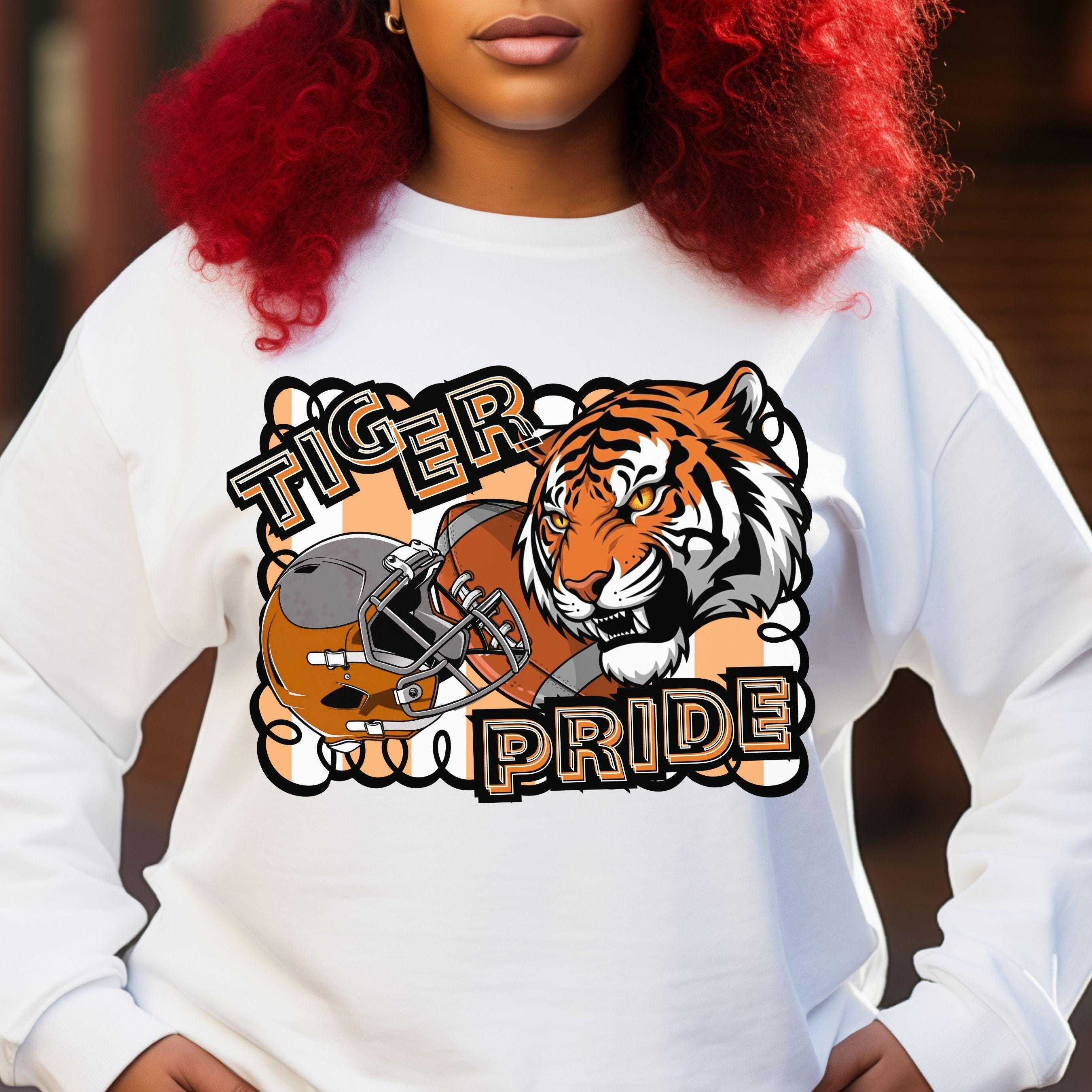 Tiger Pride Football Trendy Stripe Design PNG