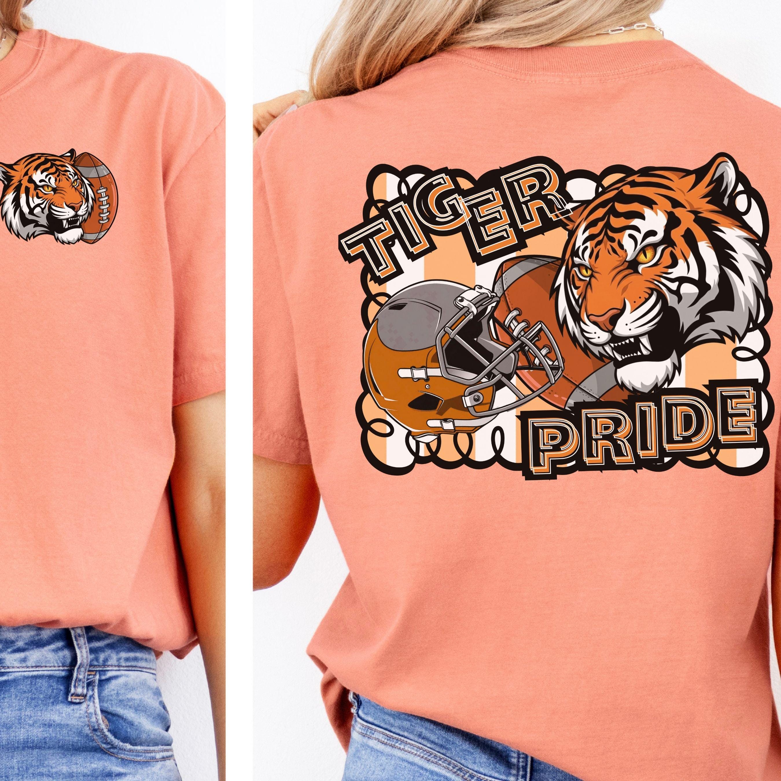 Tiger Pride Football Trendy Stripe Design PNG