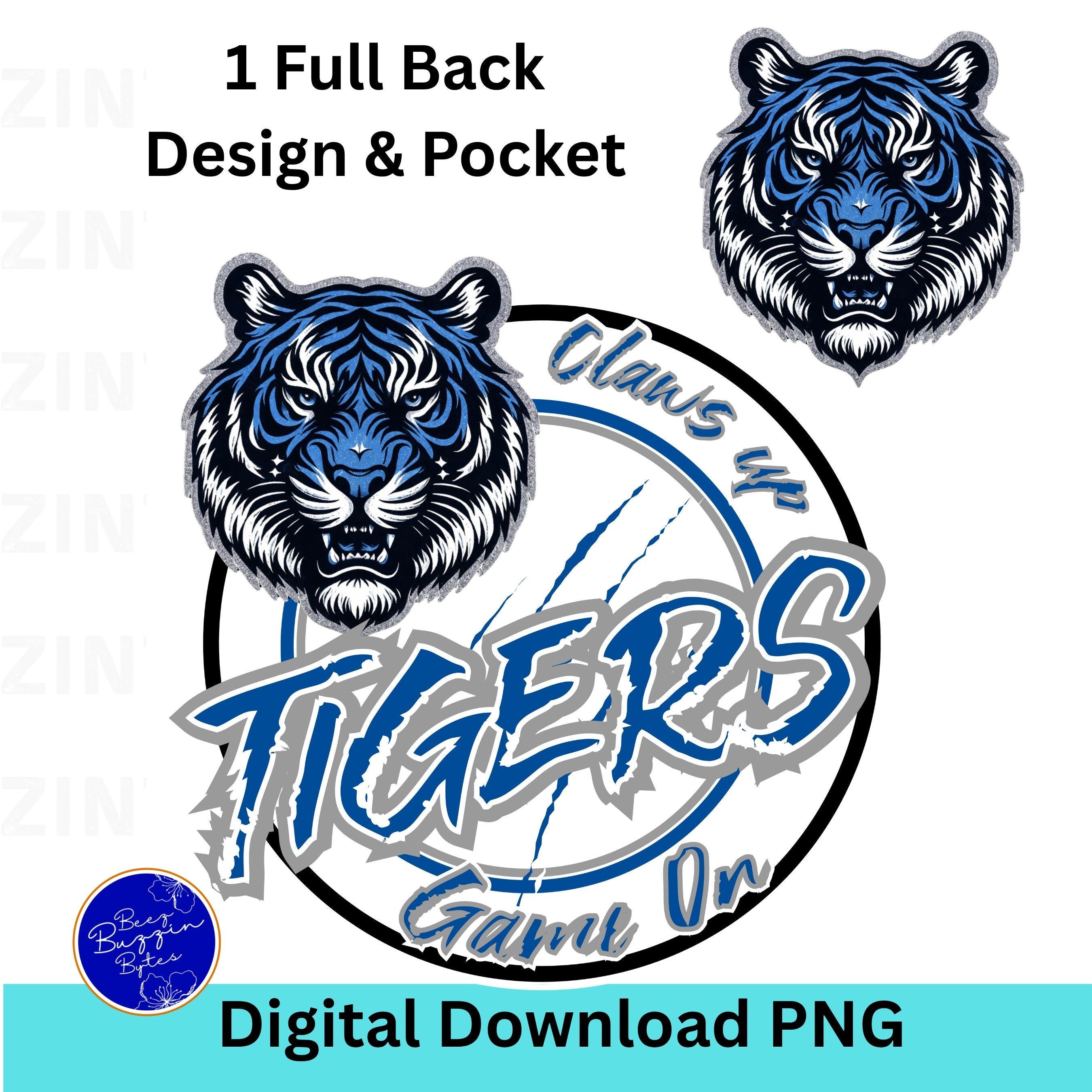 Tigers Claws Up Circle Design PNG Blue Gray