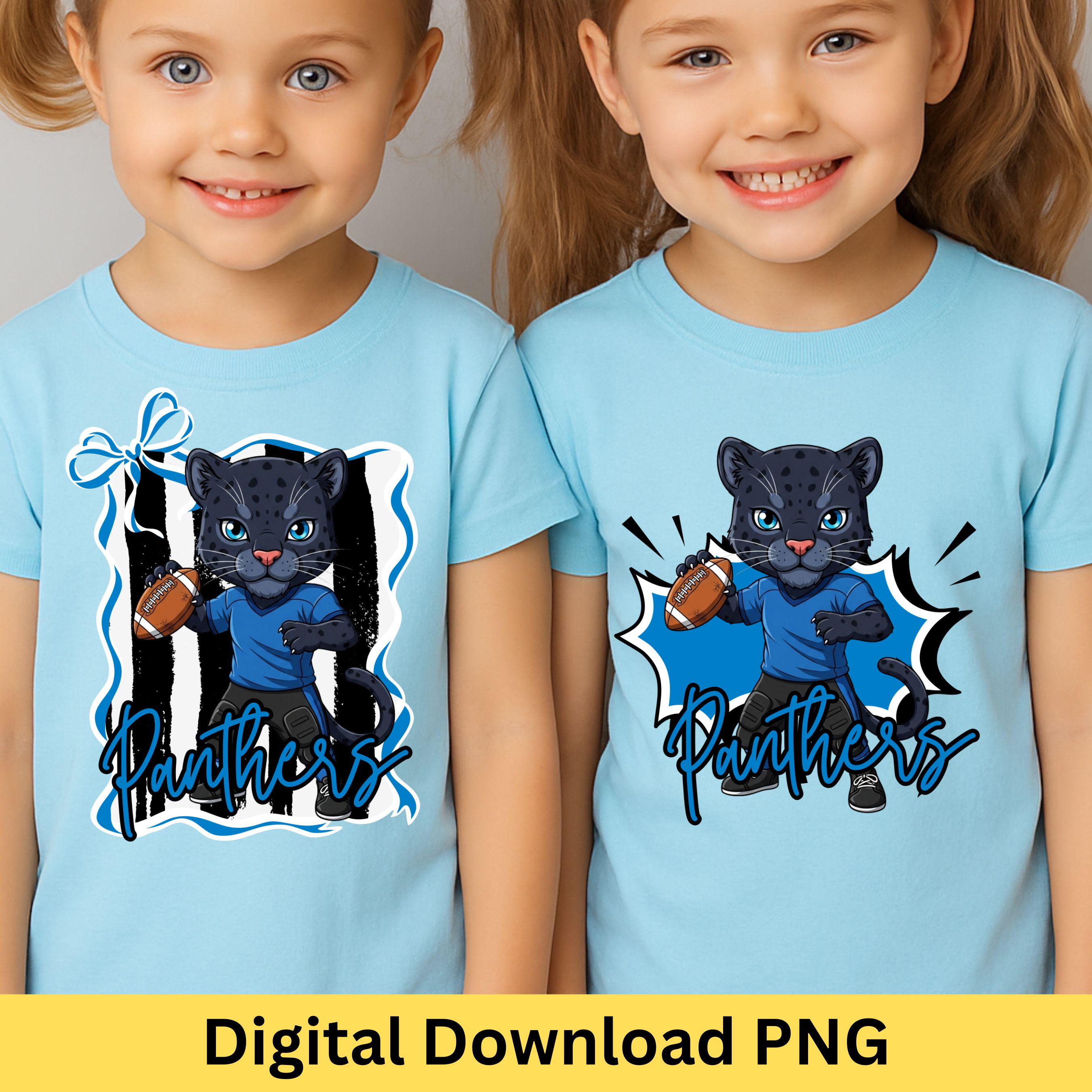 Panthers Kids Football Matching PNG Bundle Blue Black