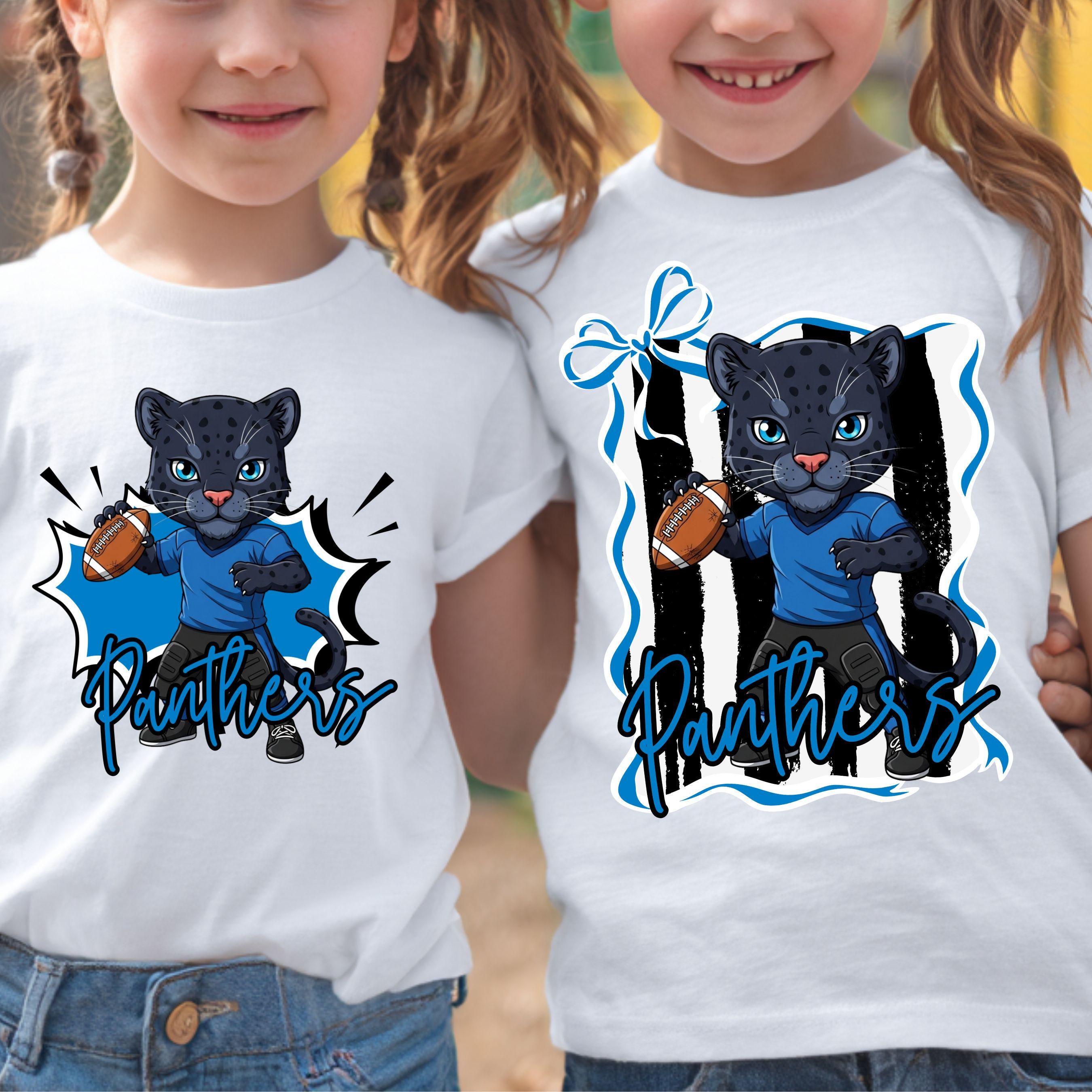 Panthers Kids Football Matching PNG Bundle Blue Black