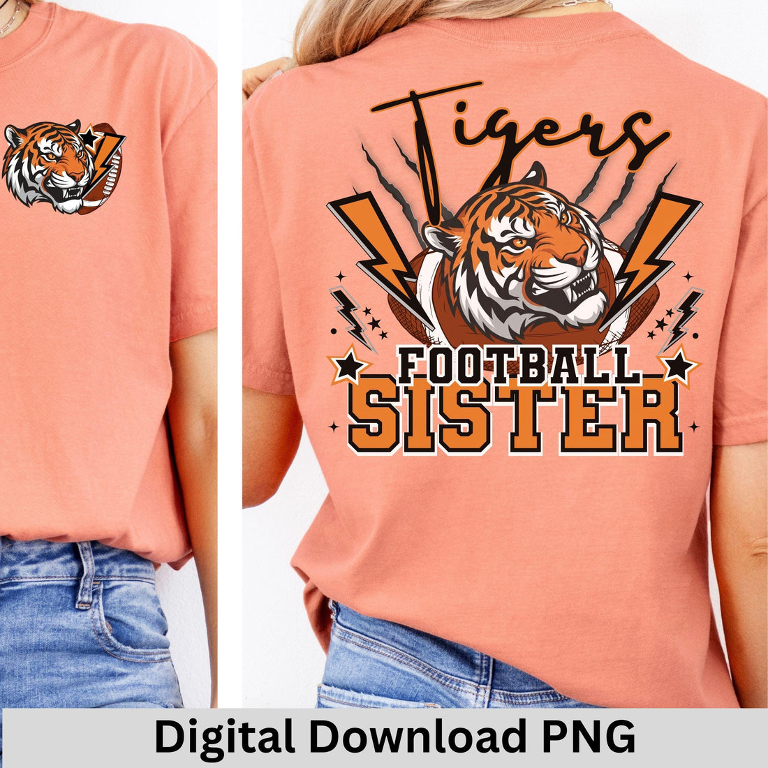 Tigers Lightning Football Sister PNG