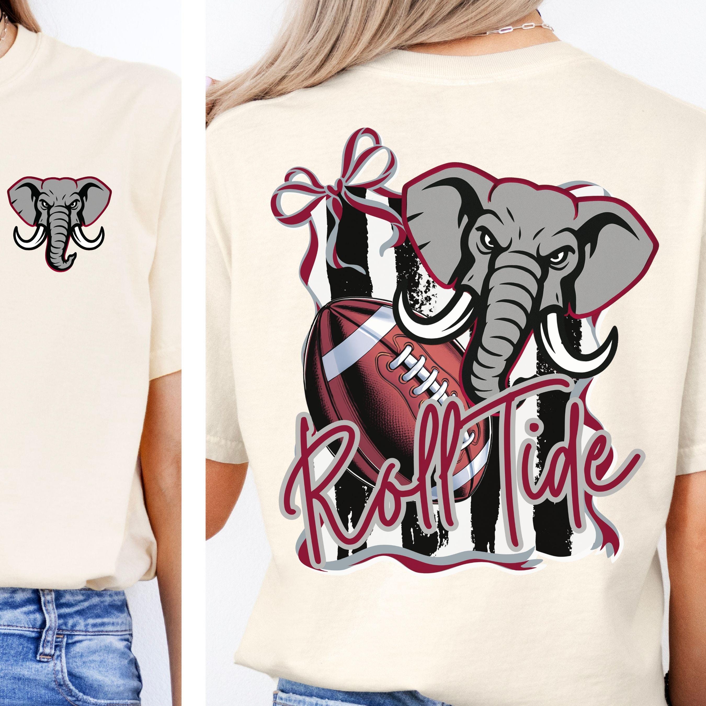 Roll Tide Coquette Bow Stripe DesignFootball PNG