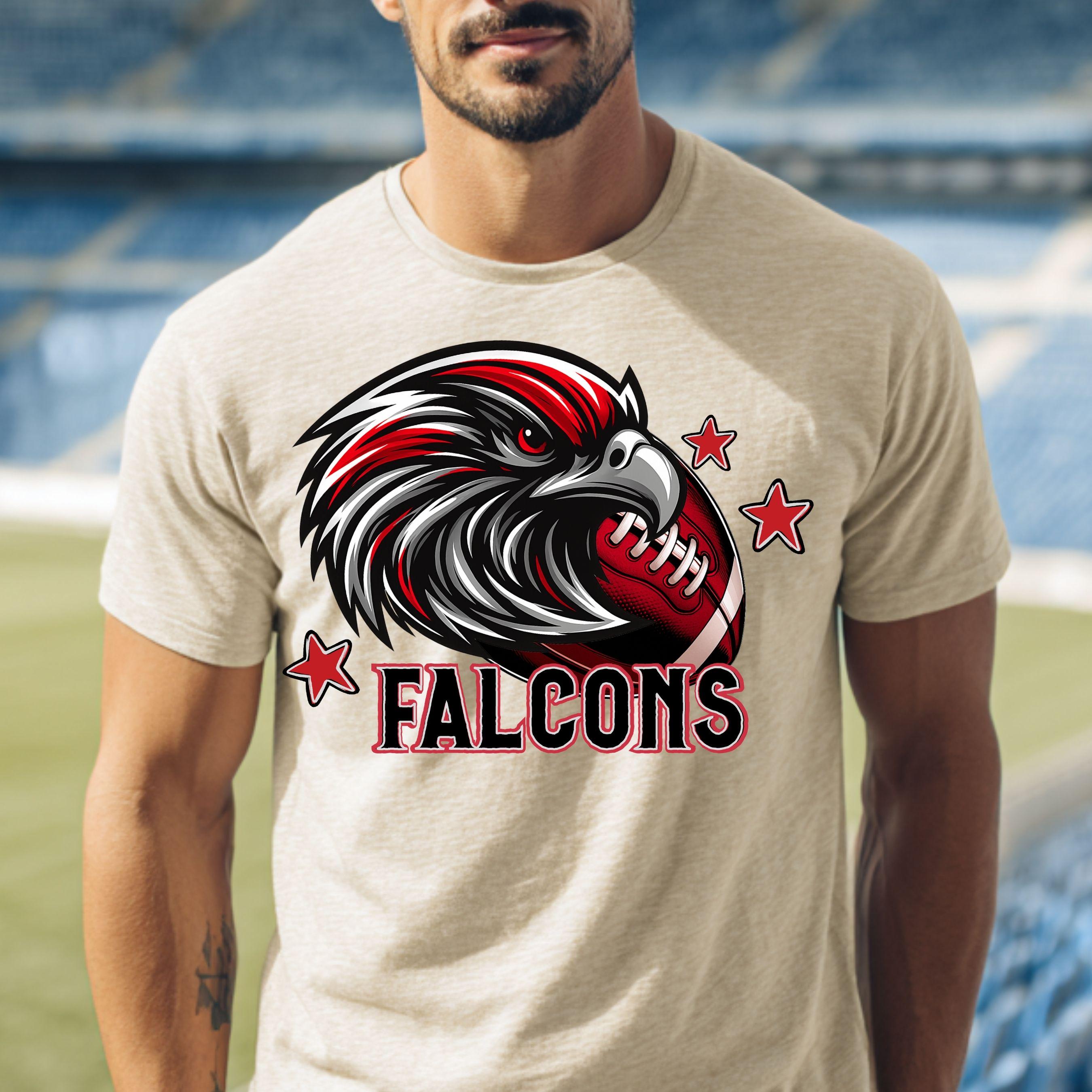 Falcons Trendy Stamp Coquette Bow Football PNG Red Black Matching Set