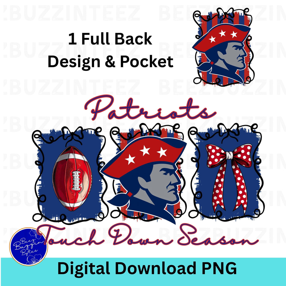 Patriots Coquette Touch Down Season Football PNG