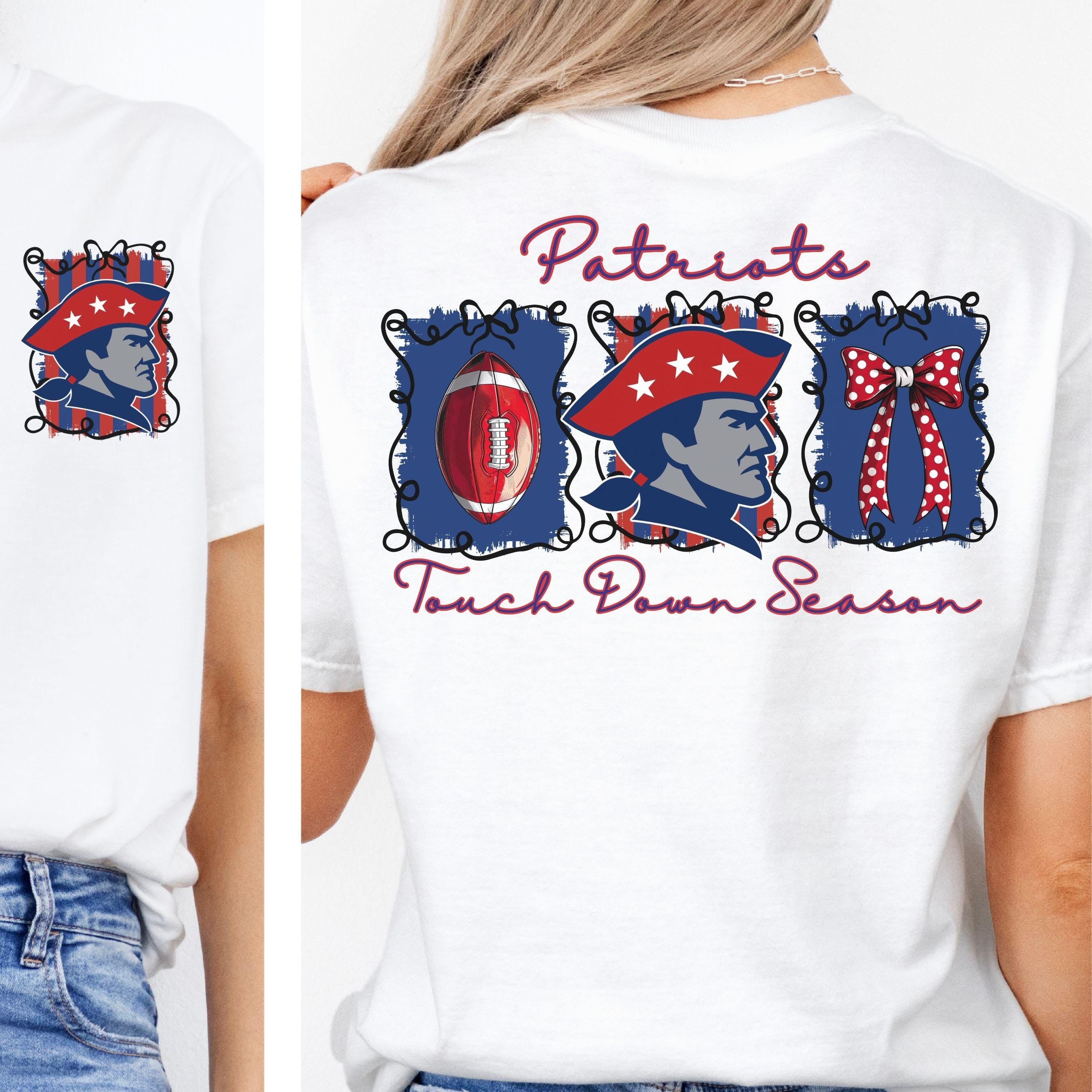 Patriots Coquette Touch Down Season Football PNG