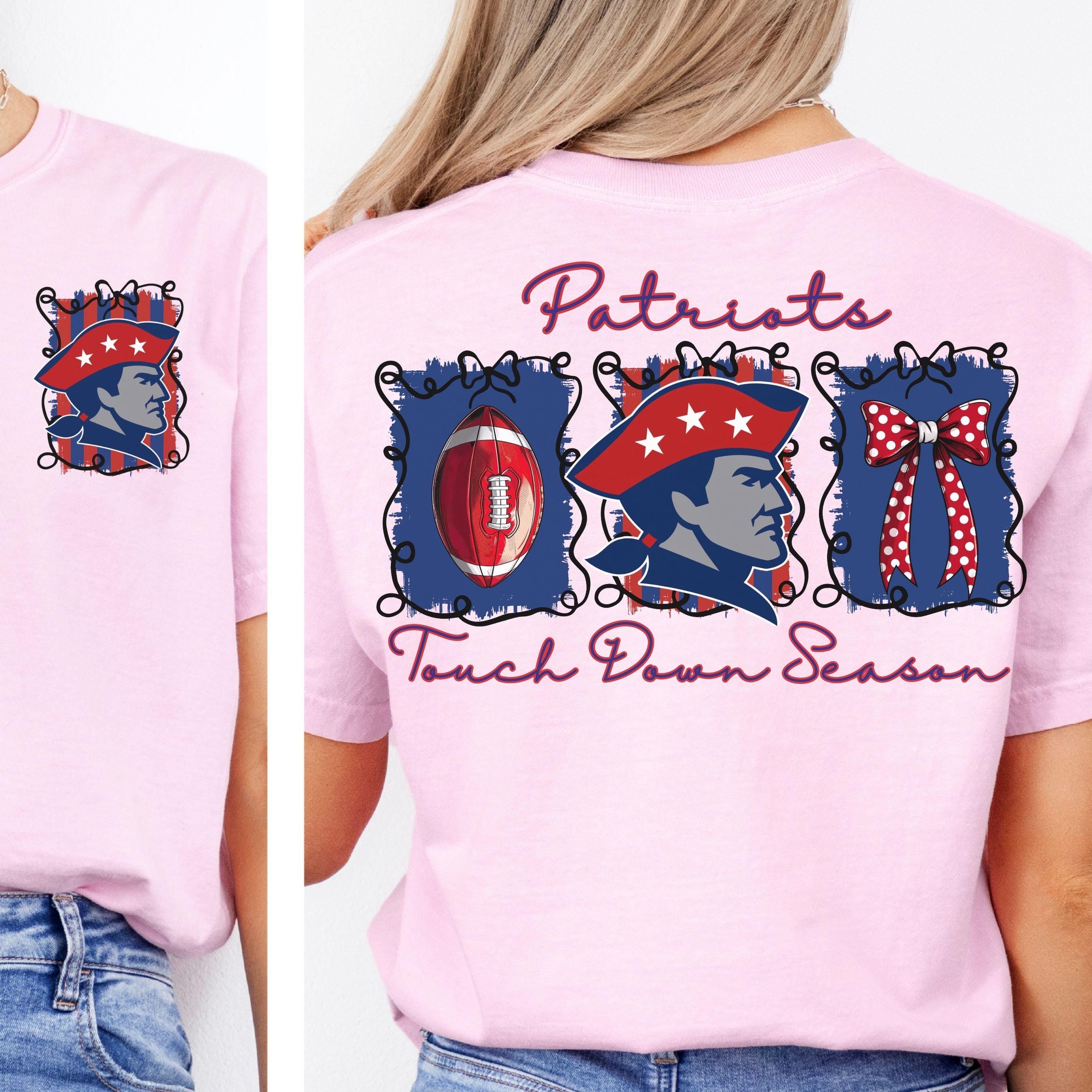 Patriots Coquette Touch Down Season Football PNG
