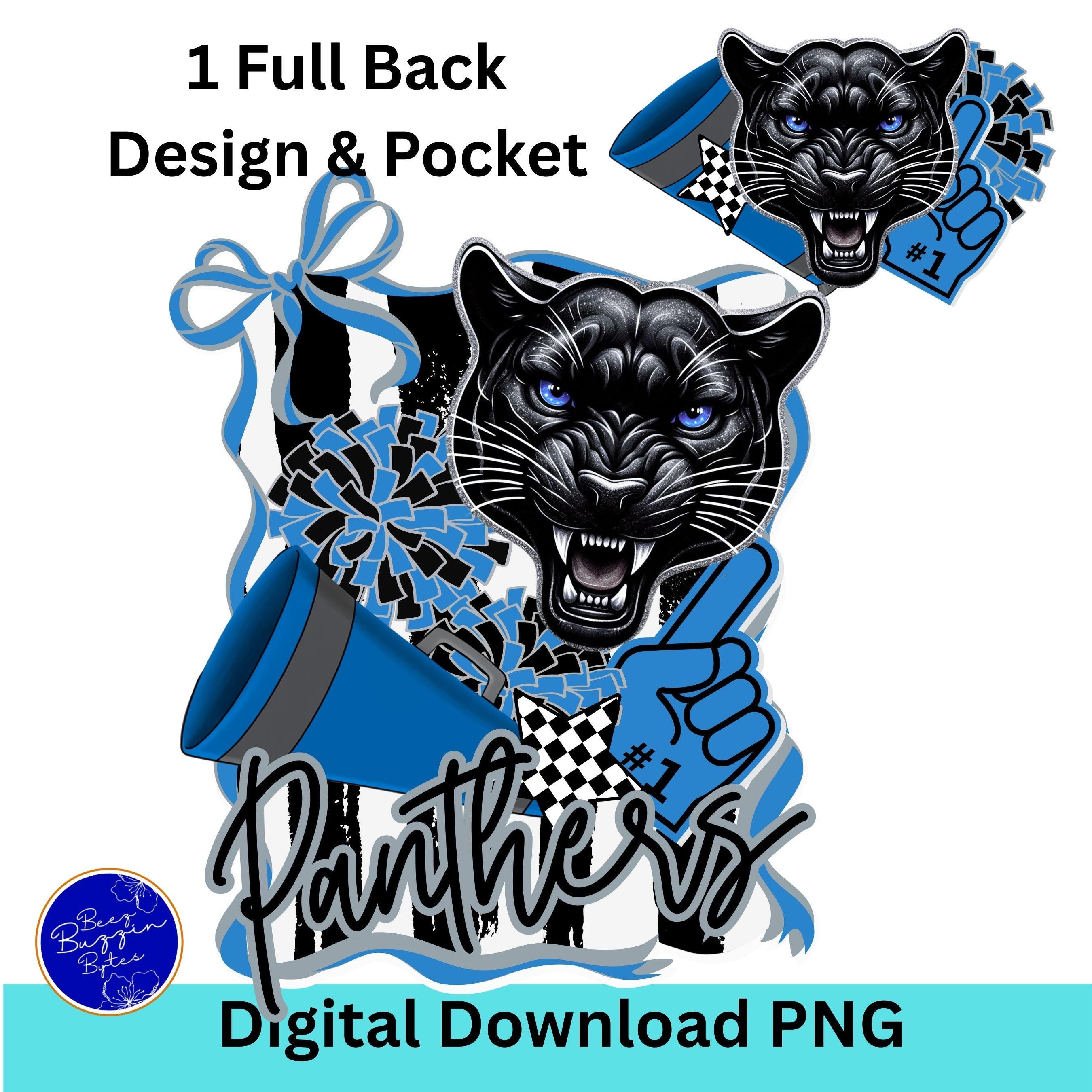Panthers Cheer Coquette Bow Stripe Design PNG