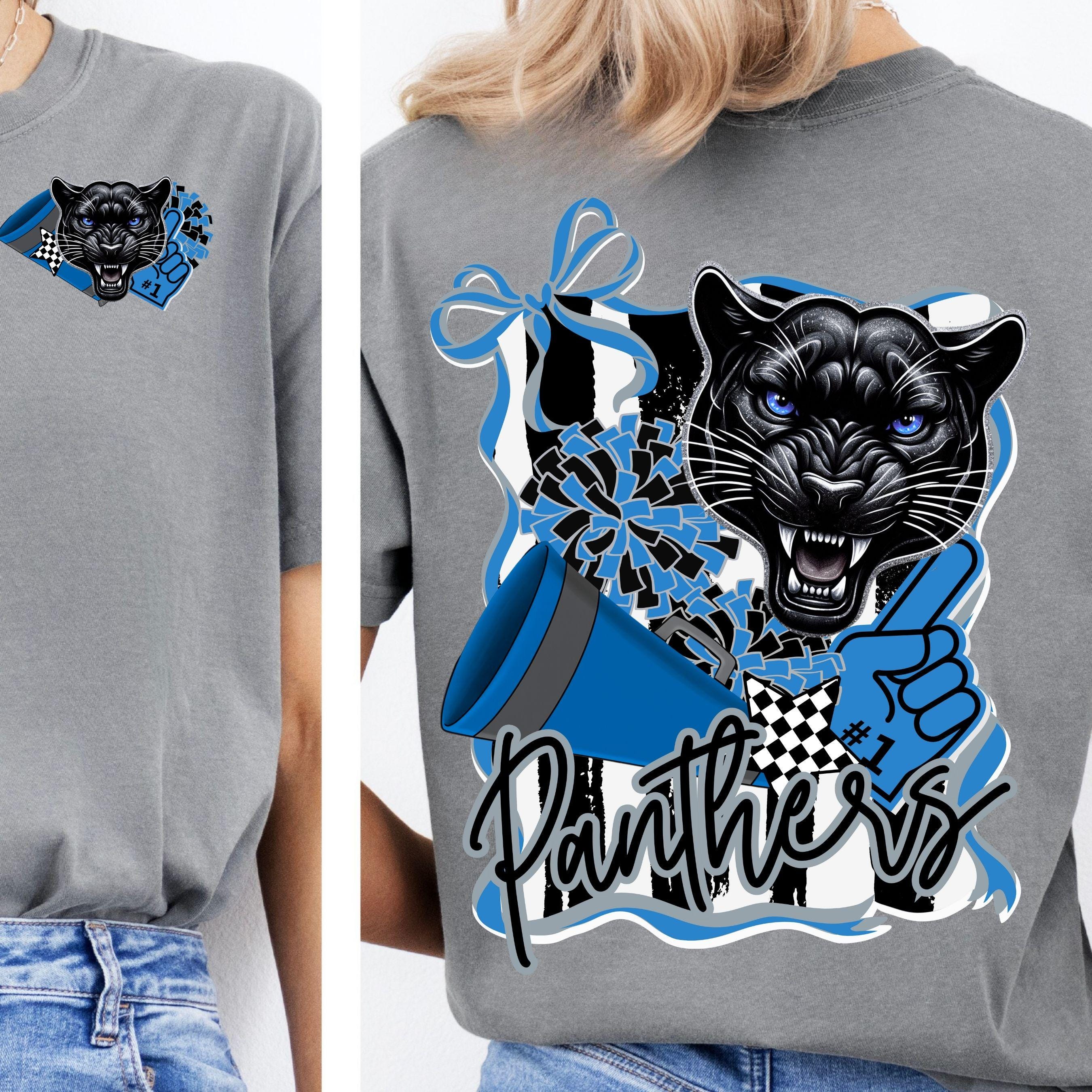 Panthers Cheer Coquette Bow Stripe Design PNG