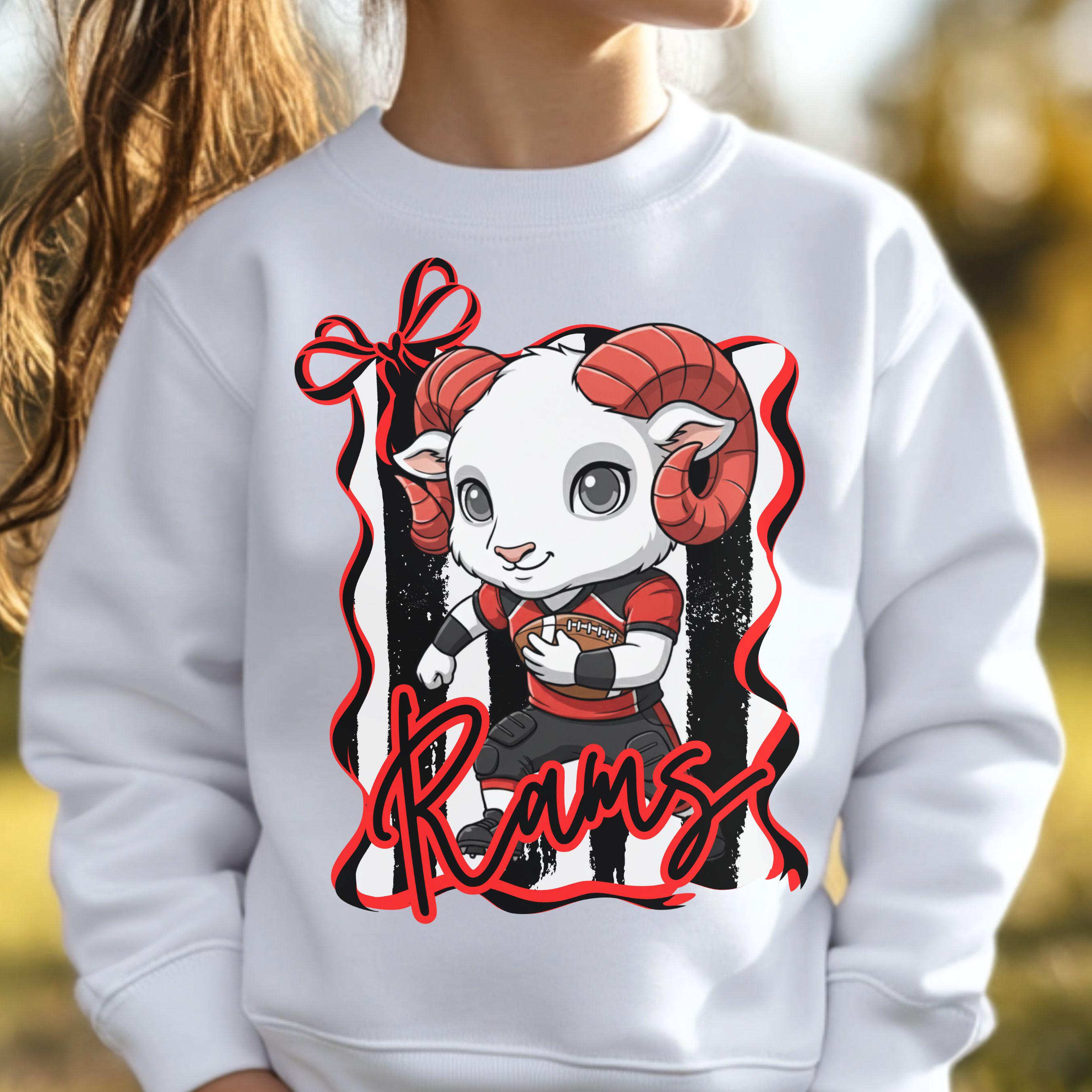 Rams Kids Matching Red & Black PNG Bundle