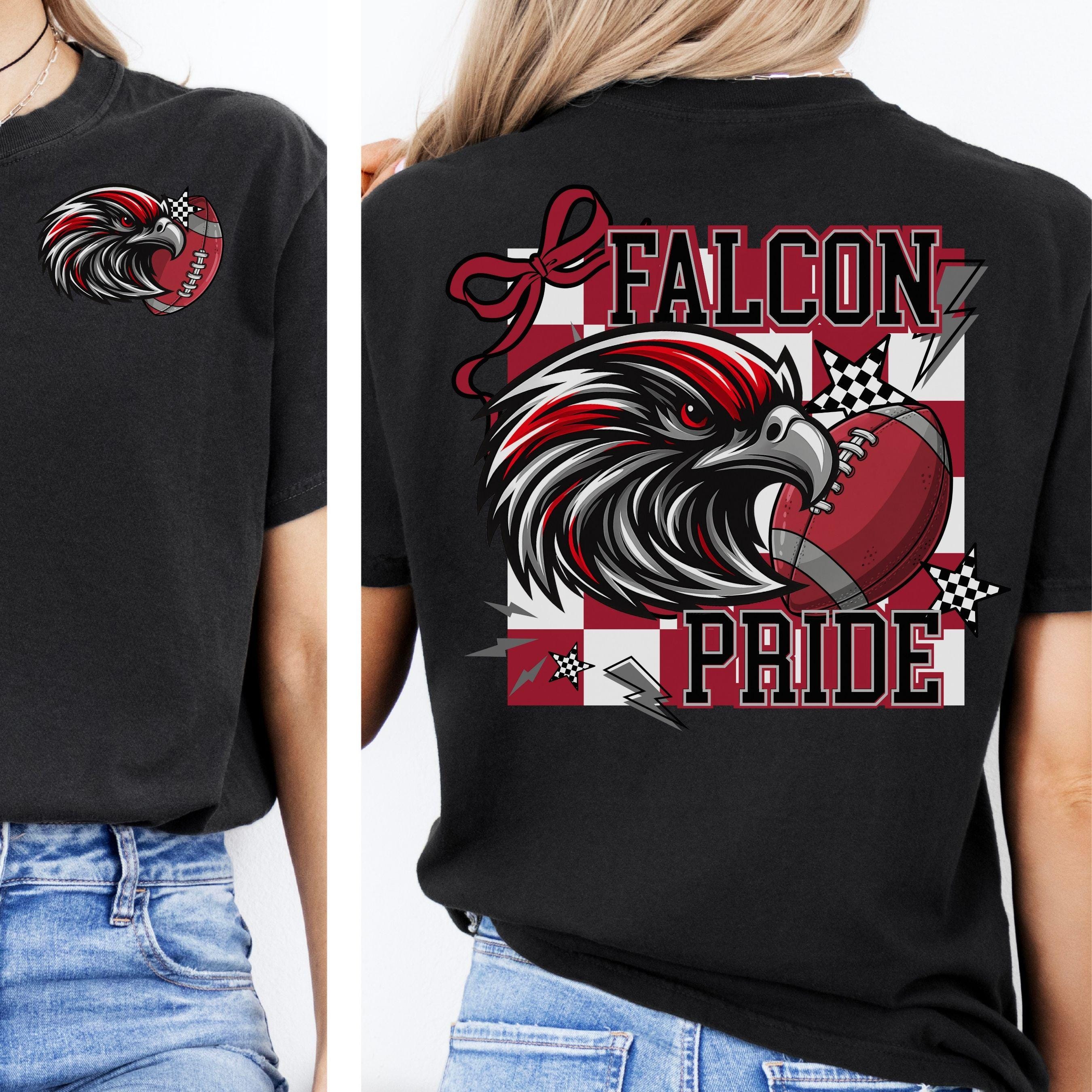 Falcons Red Black Coquette Bow -Trendy Checker Design PNG
