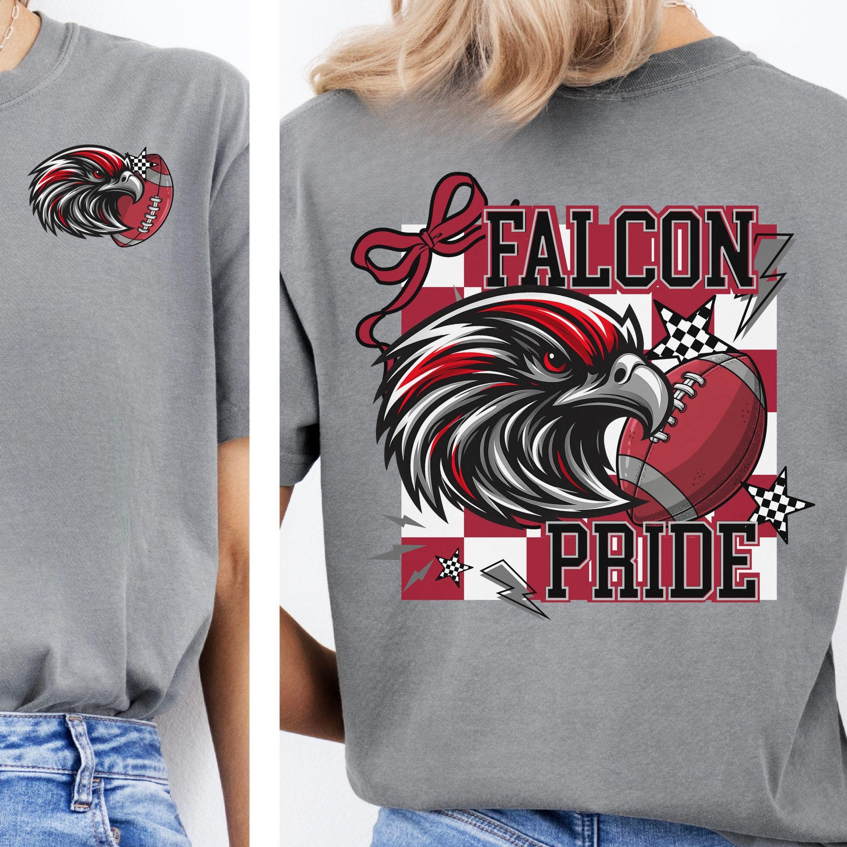 Falcons Red Black Coquette Bow -Trendy Checker Design PNG