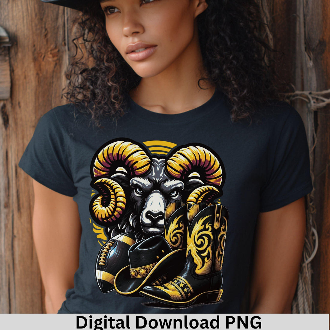 Rams Western Football PNG Black Gold