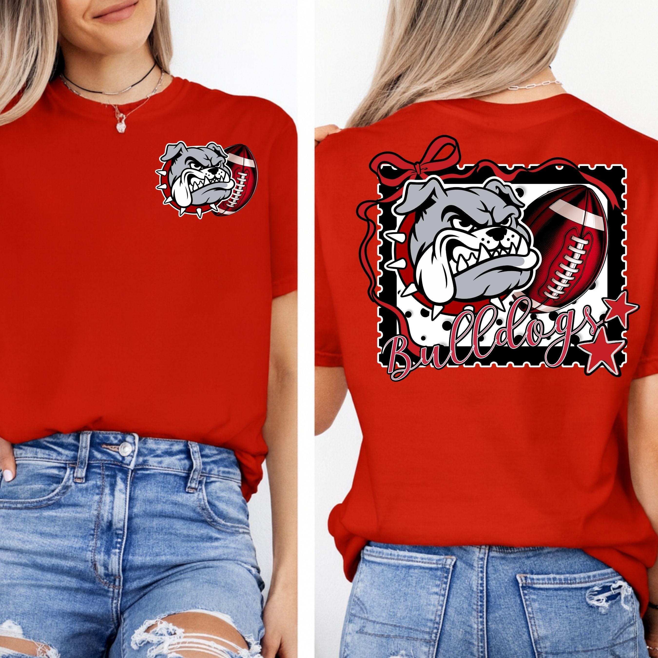 Bulldogs Matching 3 pc Set Coquette Bow Football PNG