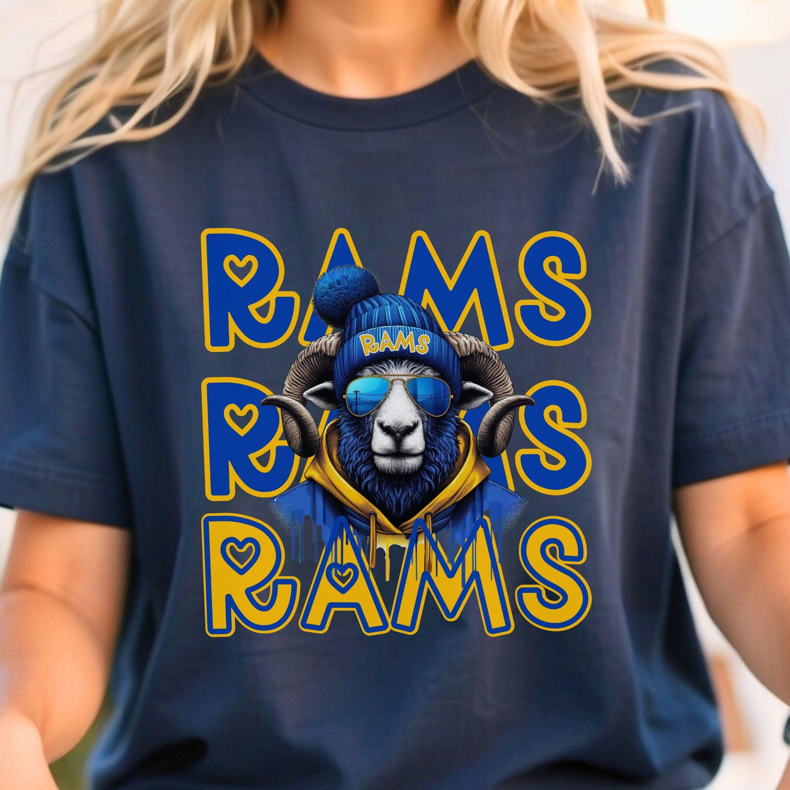 Cool Blue and Gold Rams Repeat Theme Game Day PNG