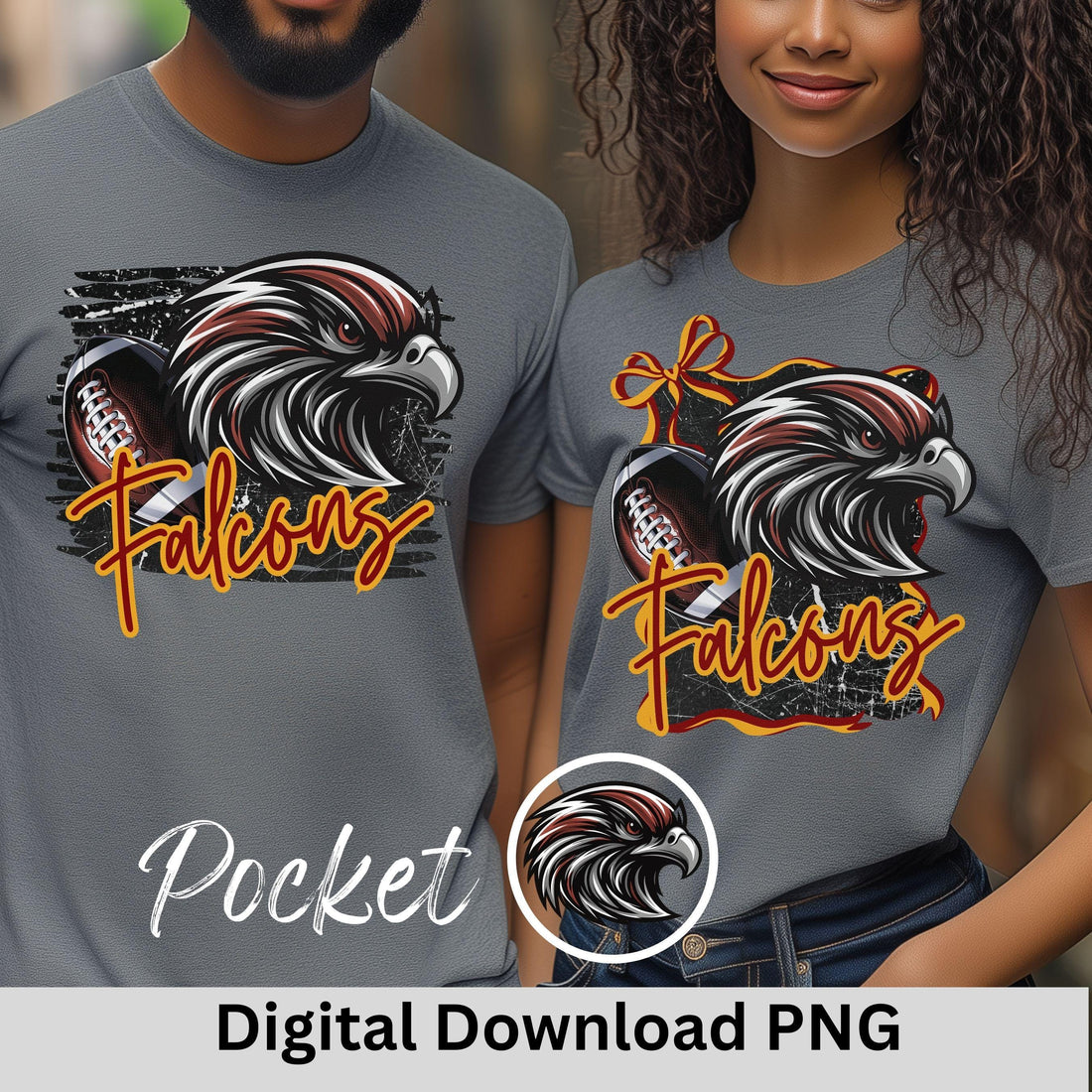 Falcons Maroon Gold Match Set 2pc Game Day PNG