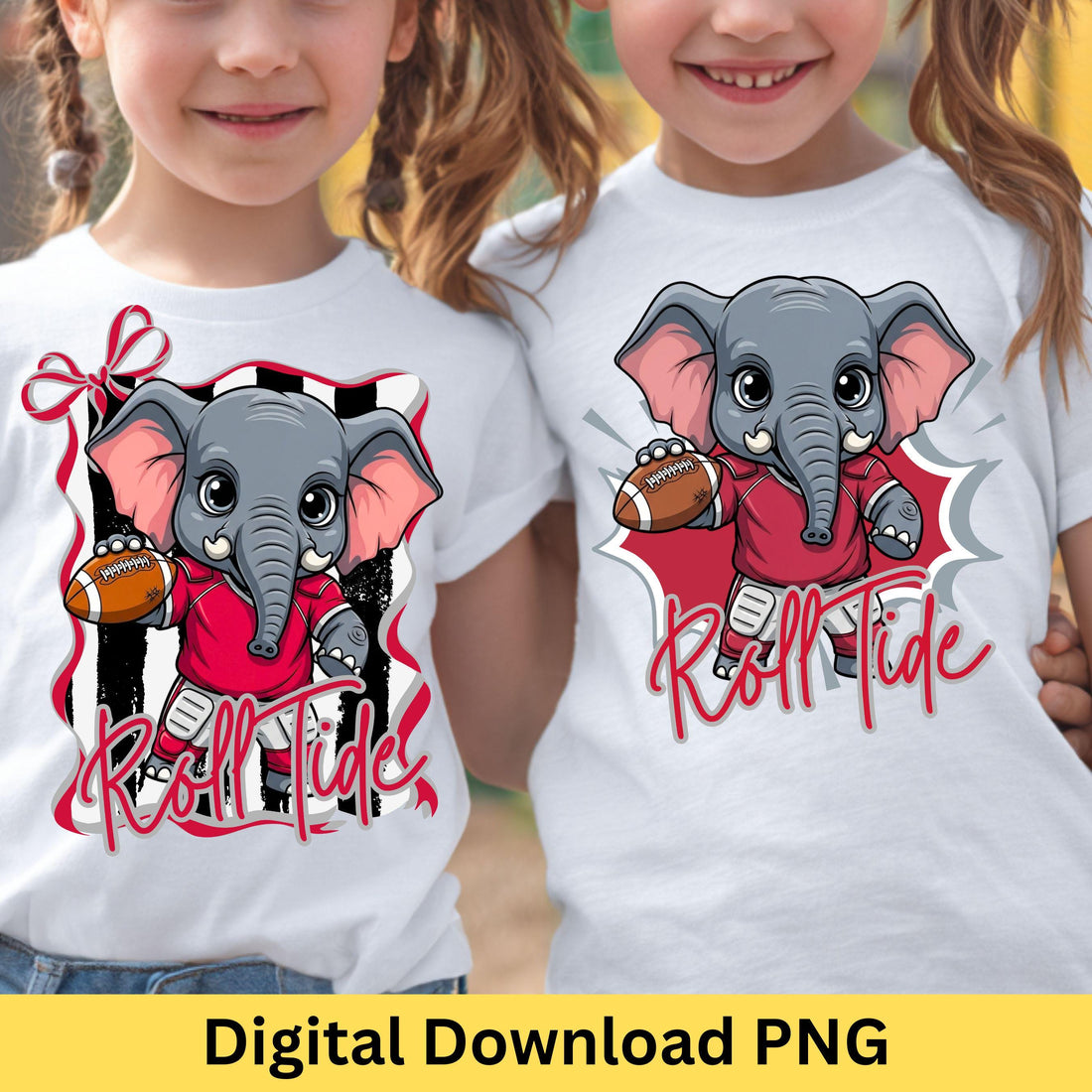 Roll Tide Kids Elephant PNG Bundle