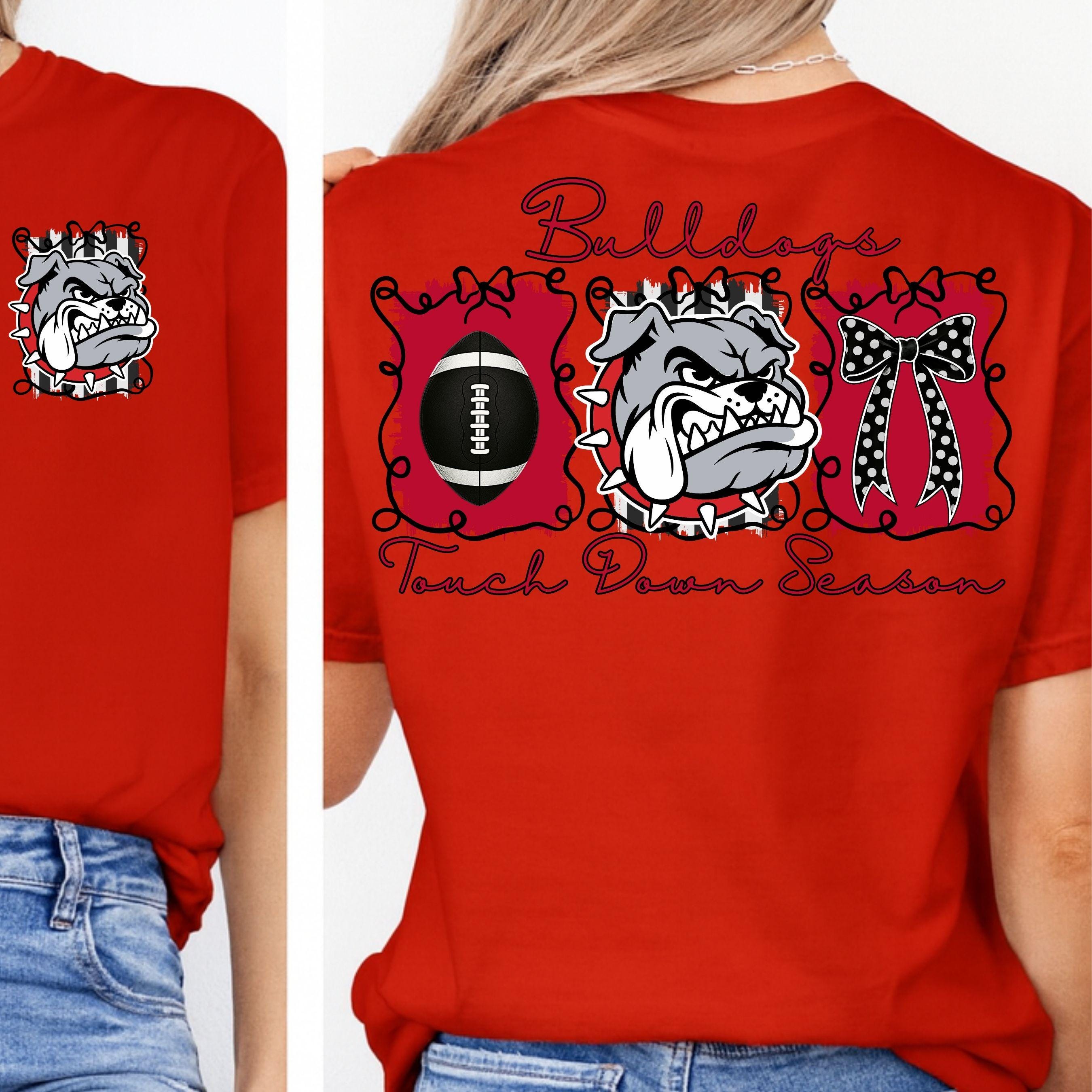 Bulldogs Red Black Touch Down Season Football PNG