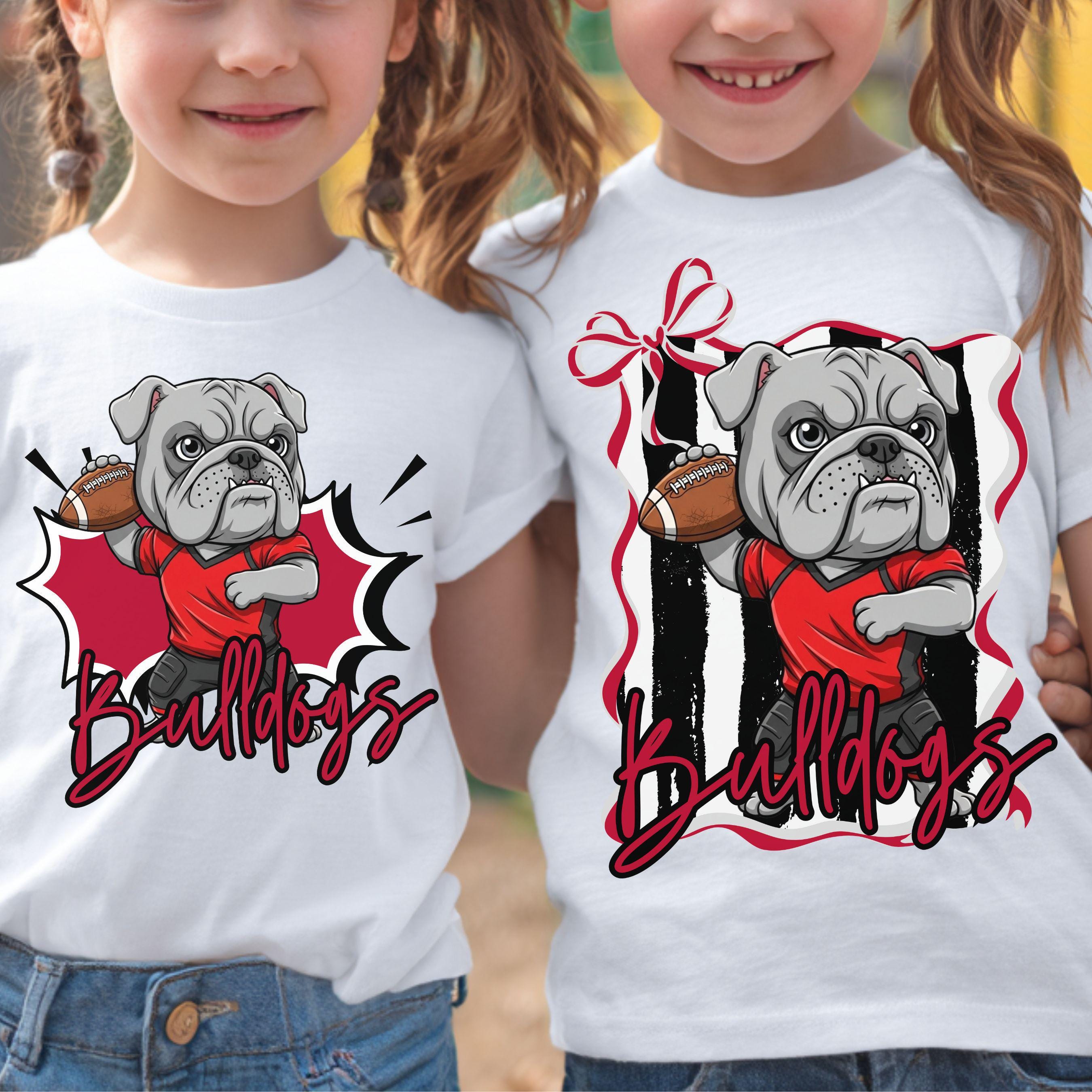 Bulldogs Red and Black Kids Matching 2pc PNG