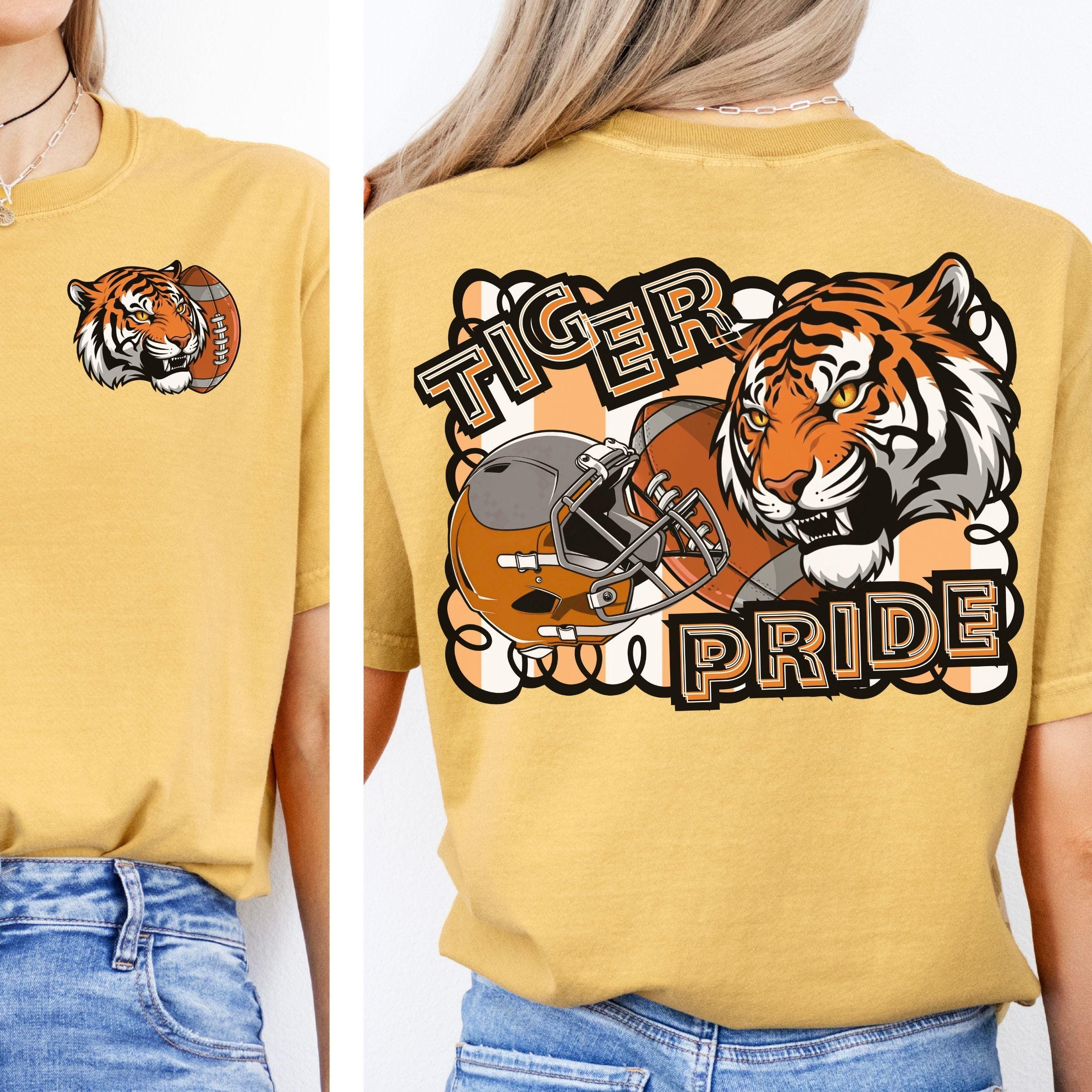 Tiger Pride Football Trendy Stripe Design PNG