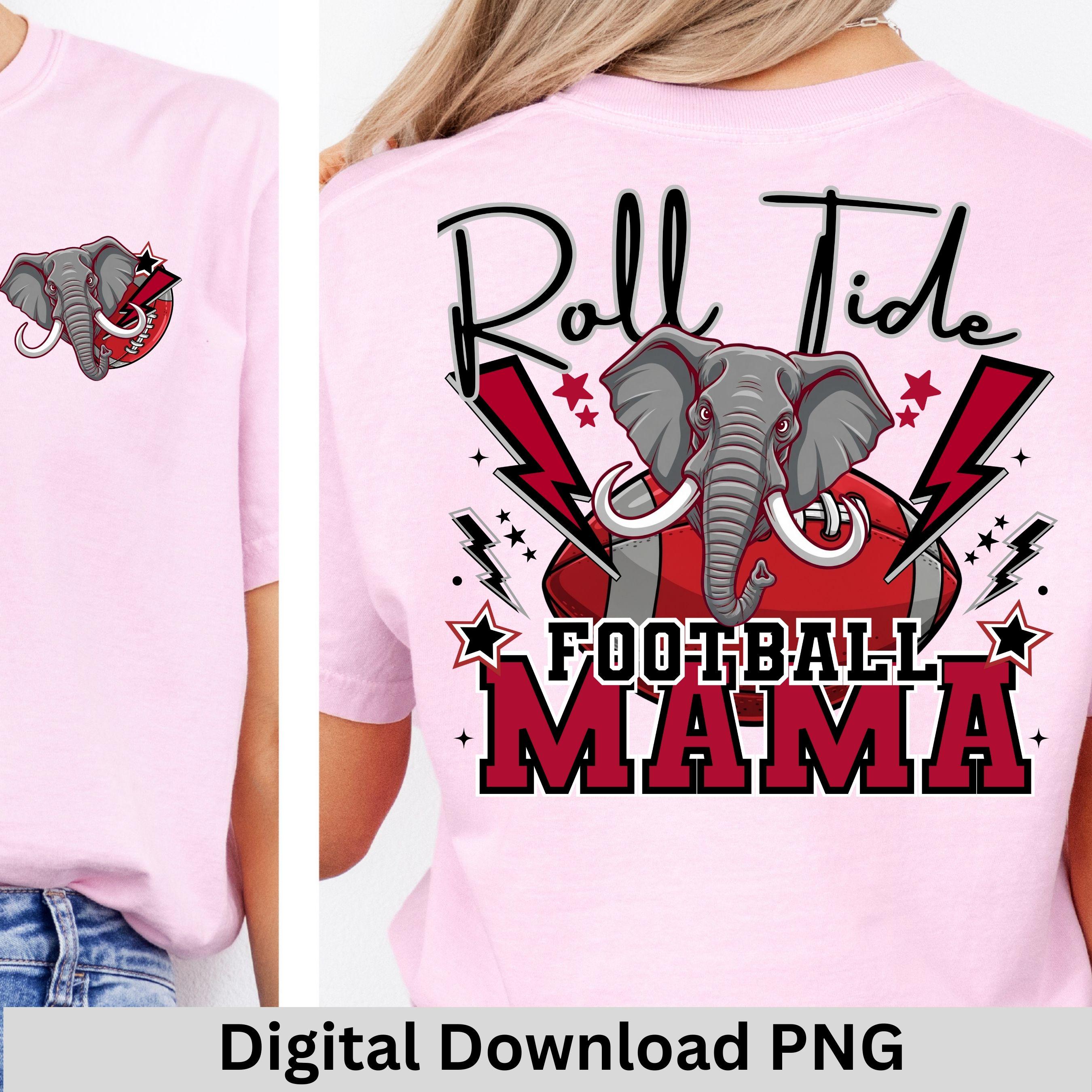 Roll Tide Lightning Football Mama PNG