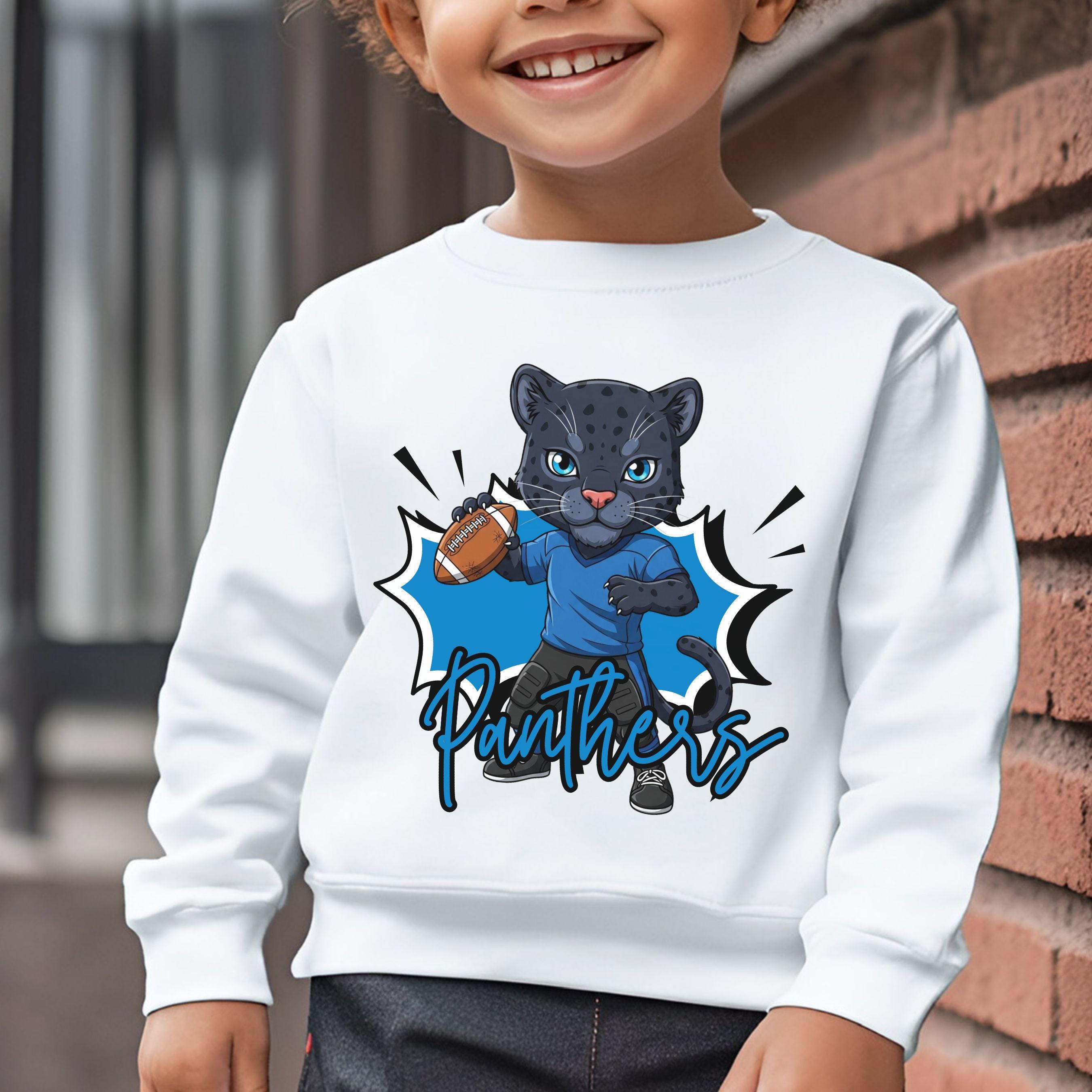 Panthers Kids Football Matching PNG Bundle Blue Black