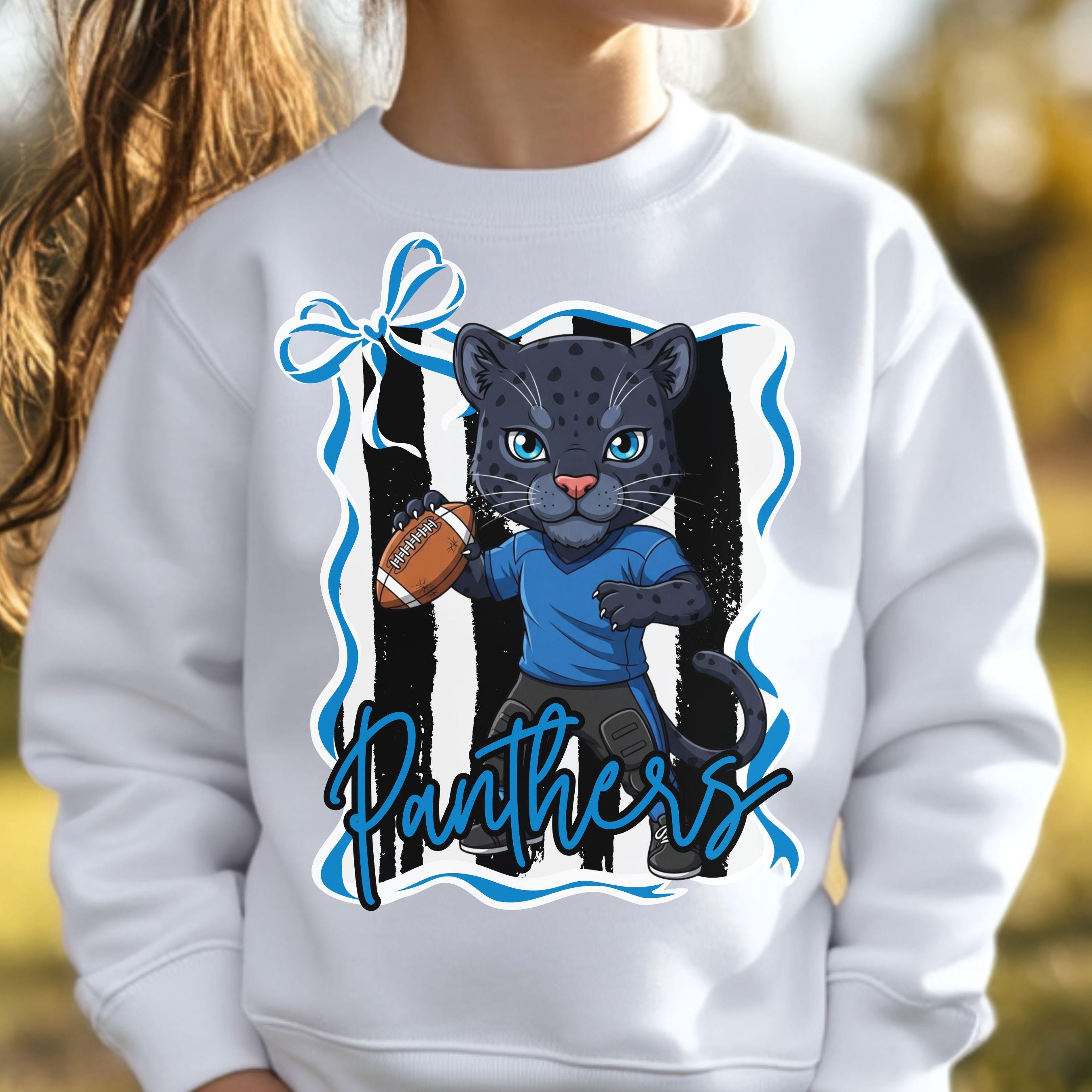 Panthers Kids Football Matching PNG Bundle Blue Black