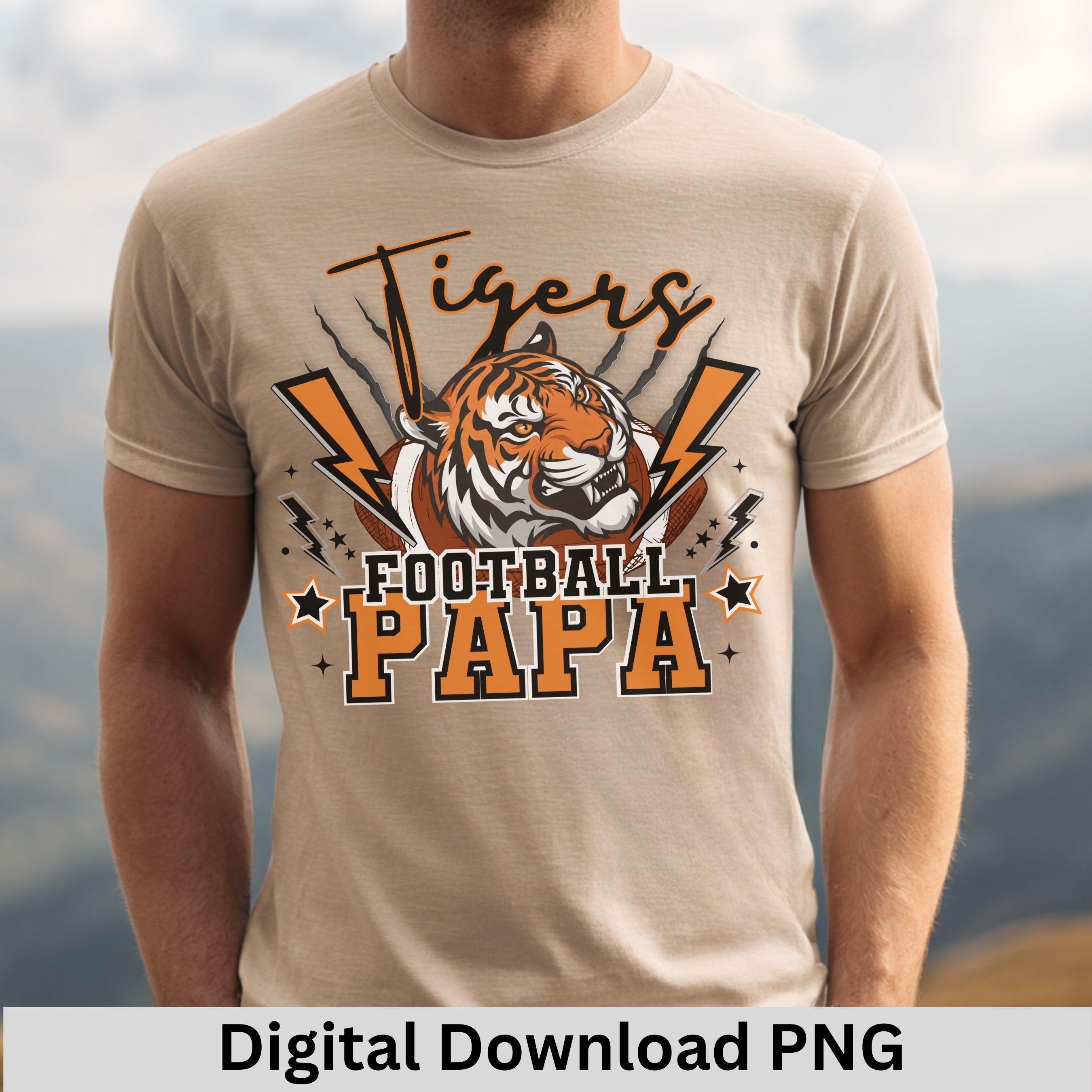 Tigers Lightning Football Papa PNG