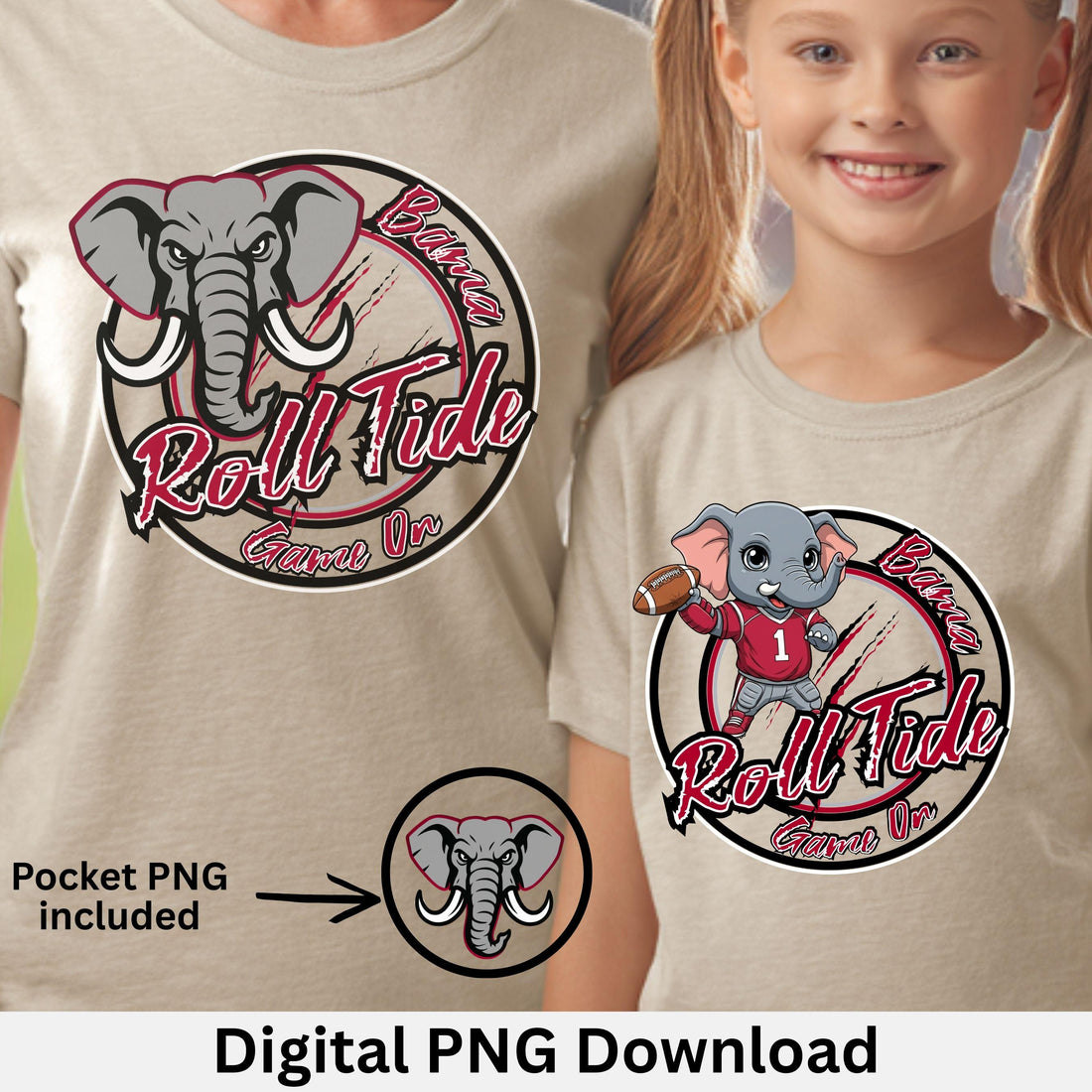 Roll Tide Bama Circle Family Football PNG