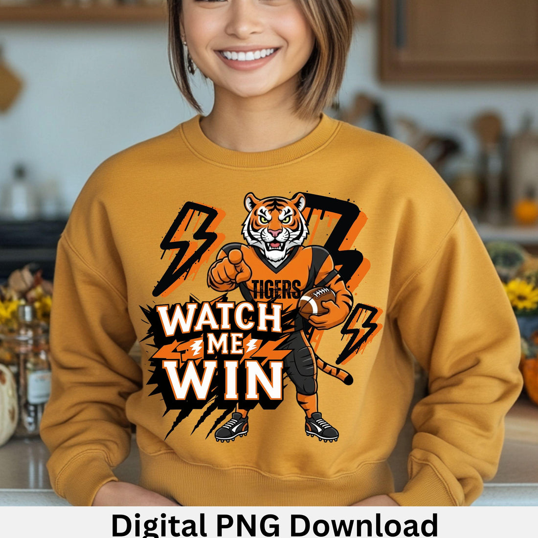 Tigers Watch Me Win Football PNG