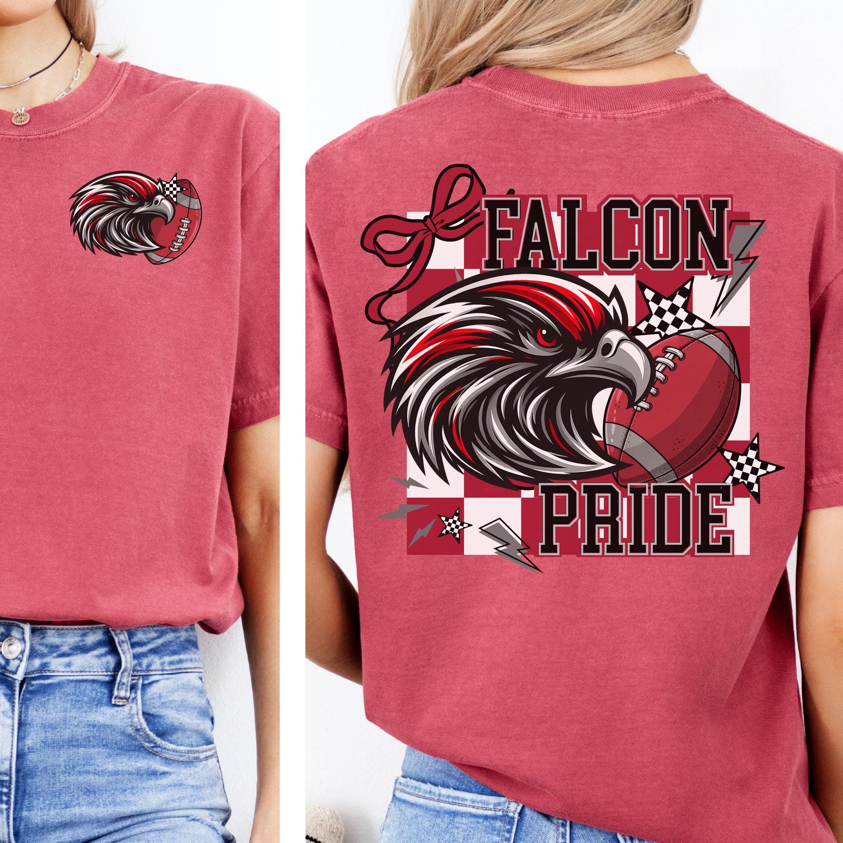 Falcons Red Black Coquette Bow -Trendy Checker Design PNG