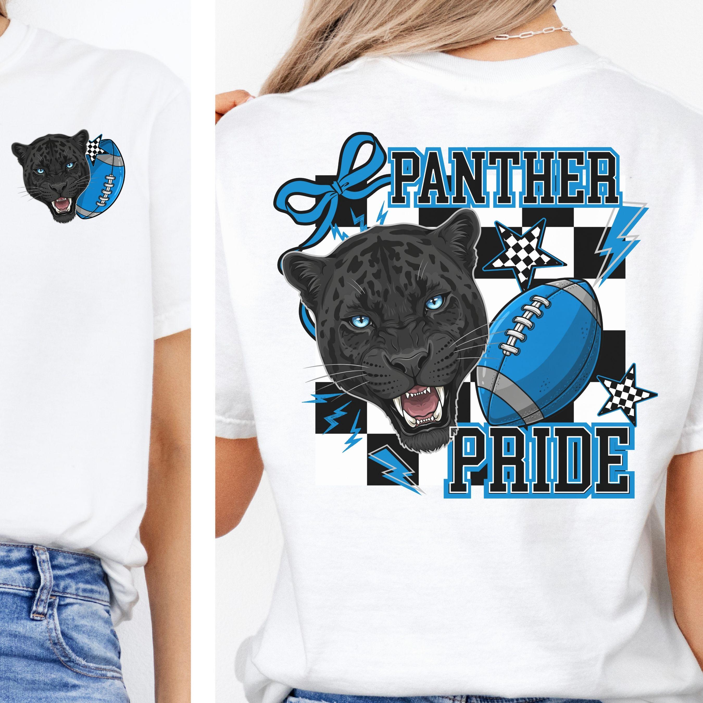 Panthers Coquette Checker Patter Football PNG