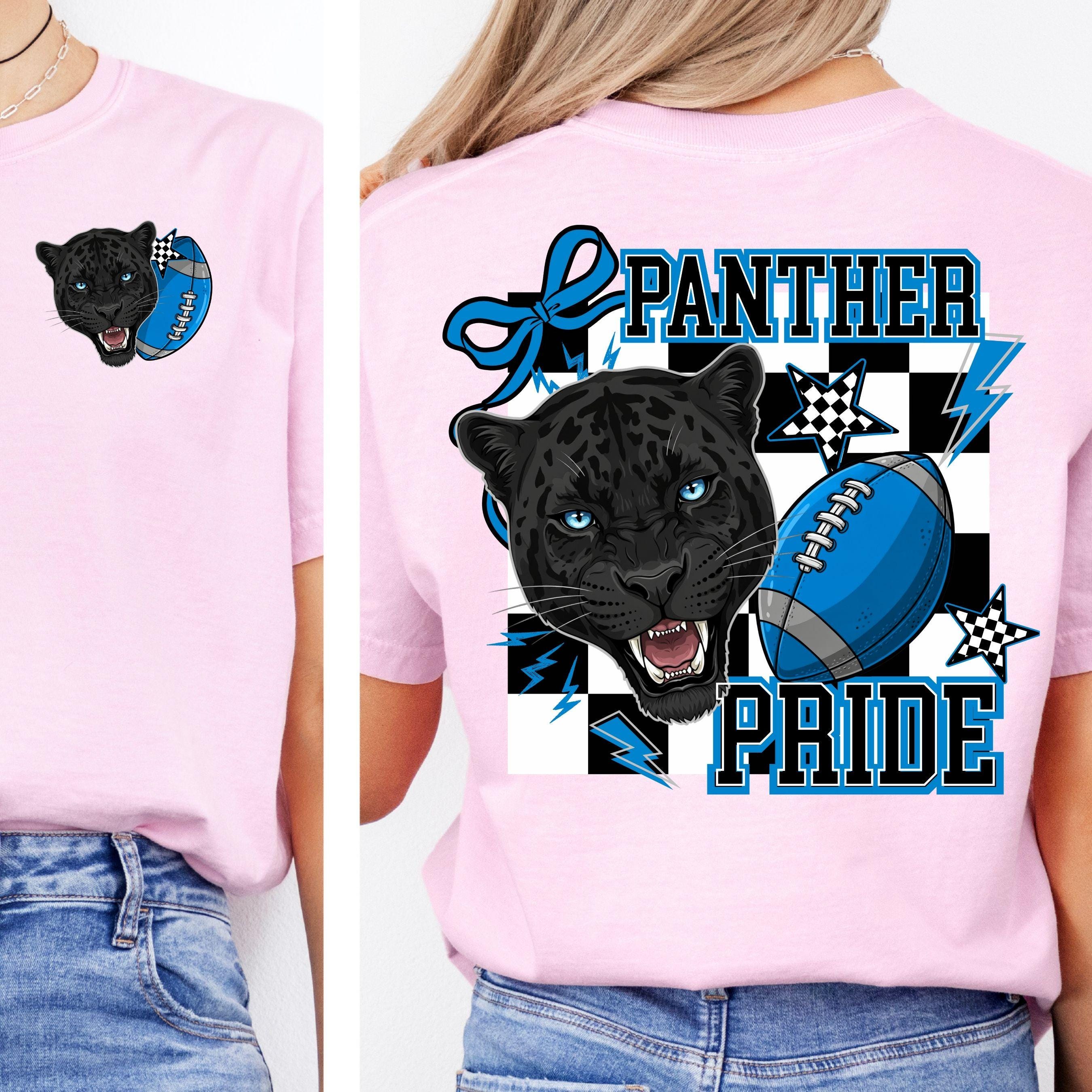 Panthers Coquette Checker Patter Football PNG