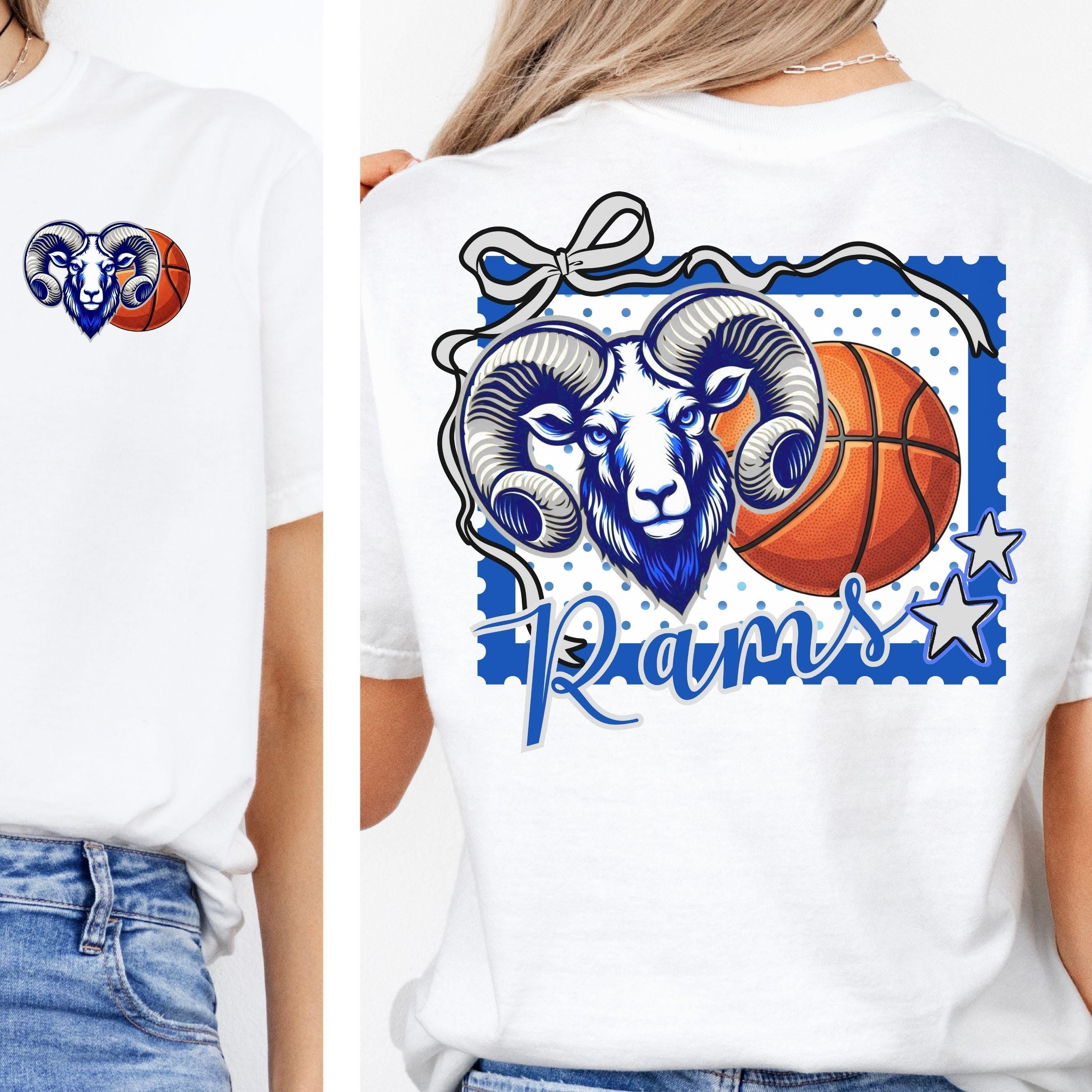 Rams Basketball Stamp Matching Shirt PNG