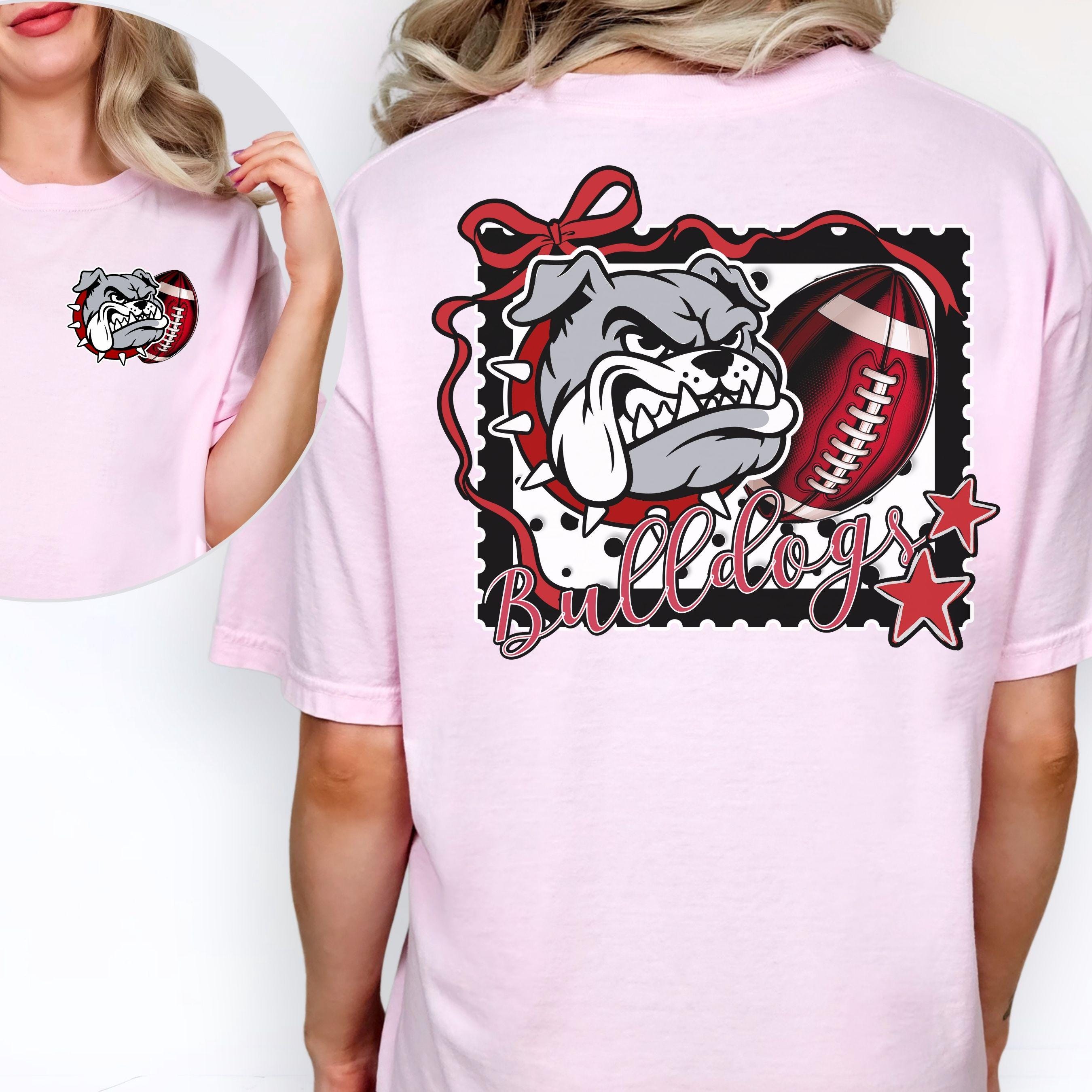Bulldogs Matching 3 pc Set Coquette Bow Football PNG