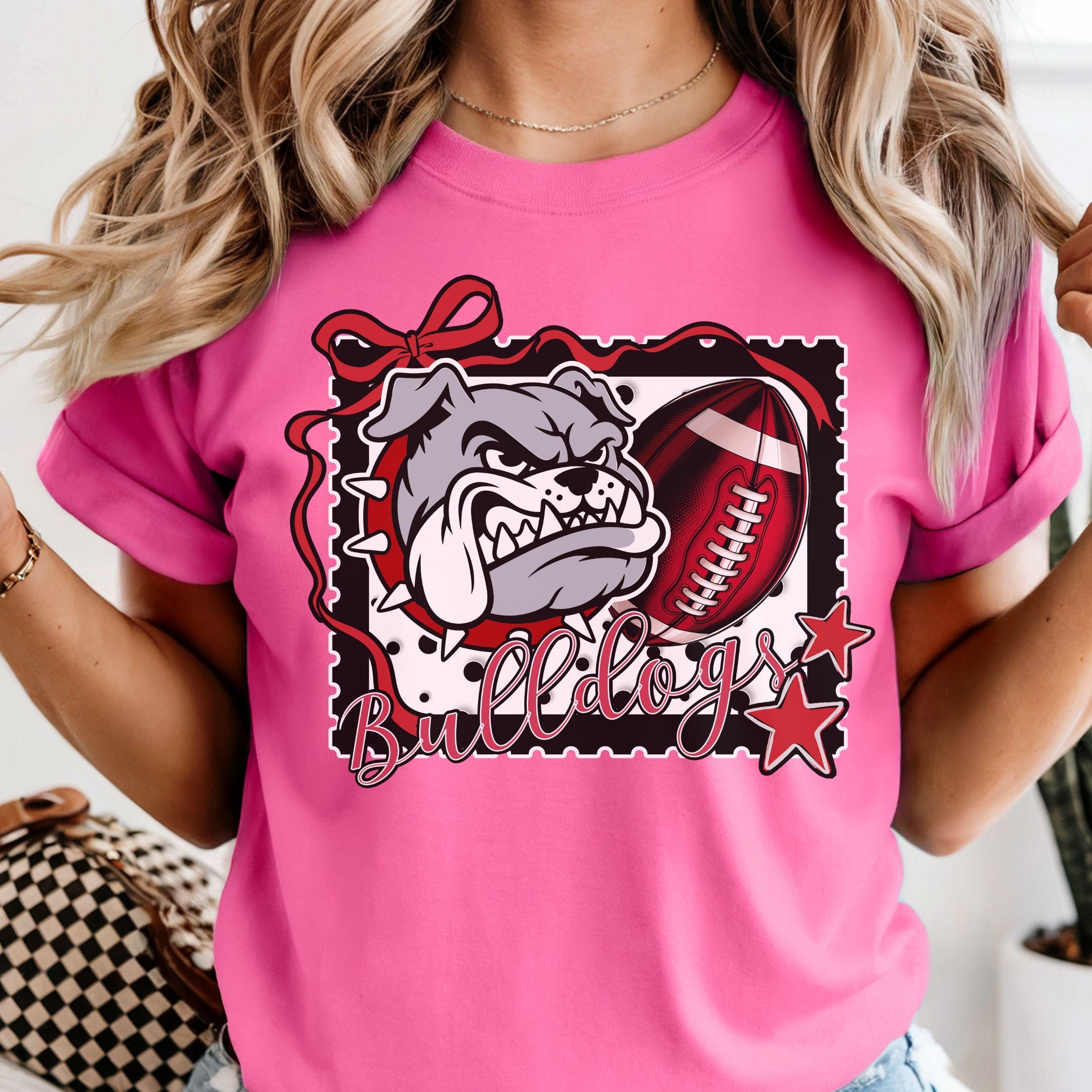 Bulldogs Matching 3 pc Set Coquette Bow Football PNG