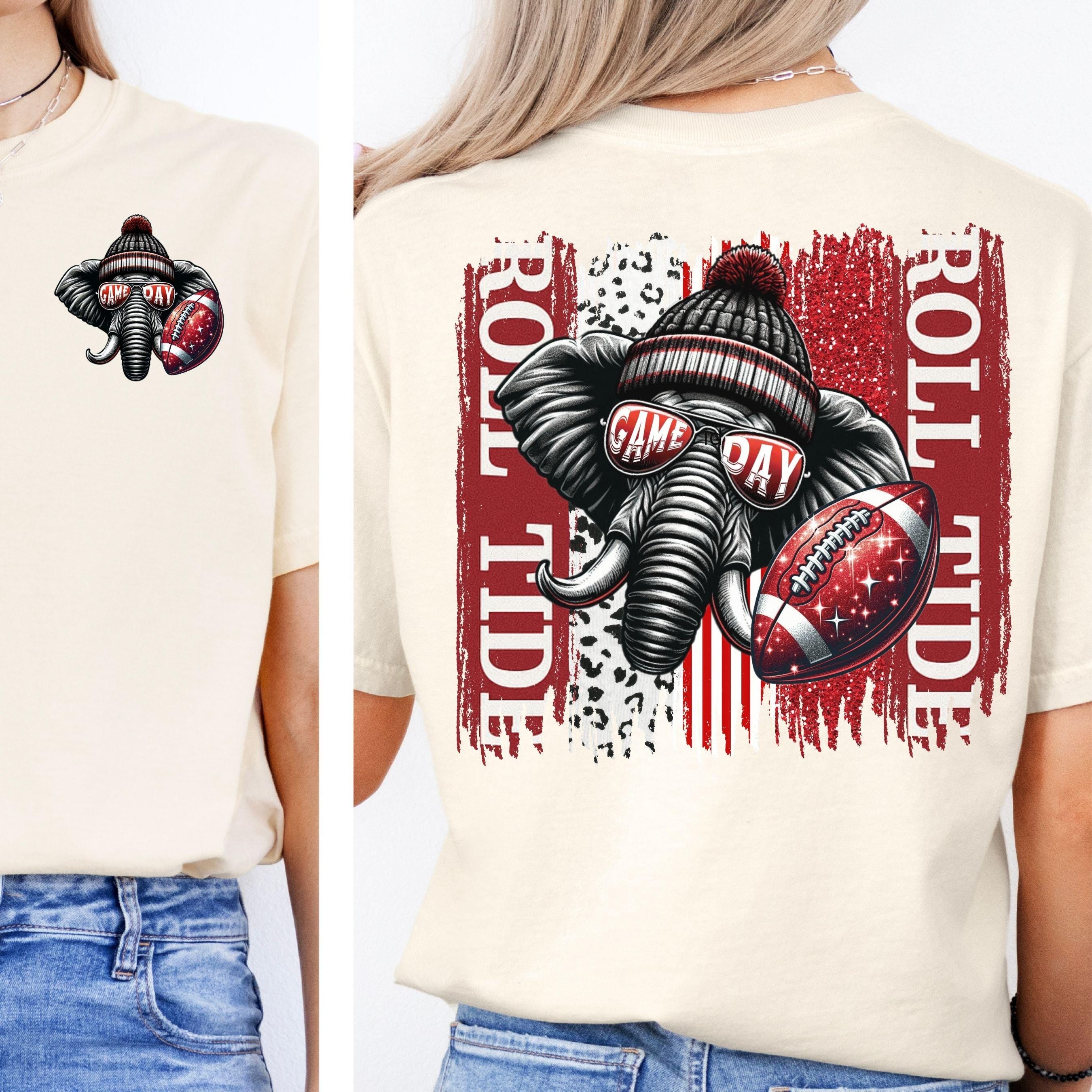 Roll Tide Paint Splash Football PNG