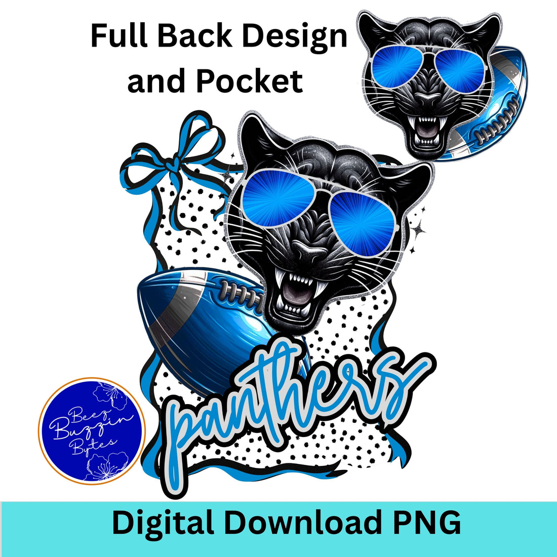 Panthers Coquette Polka Dot PNG