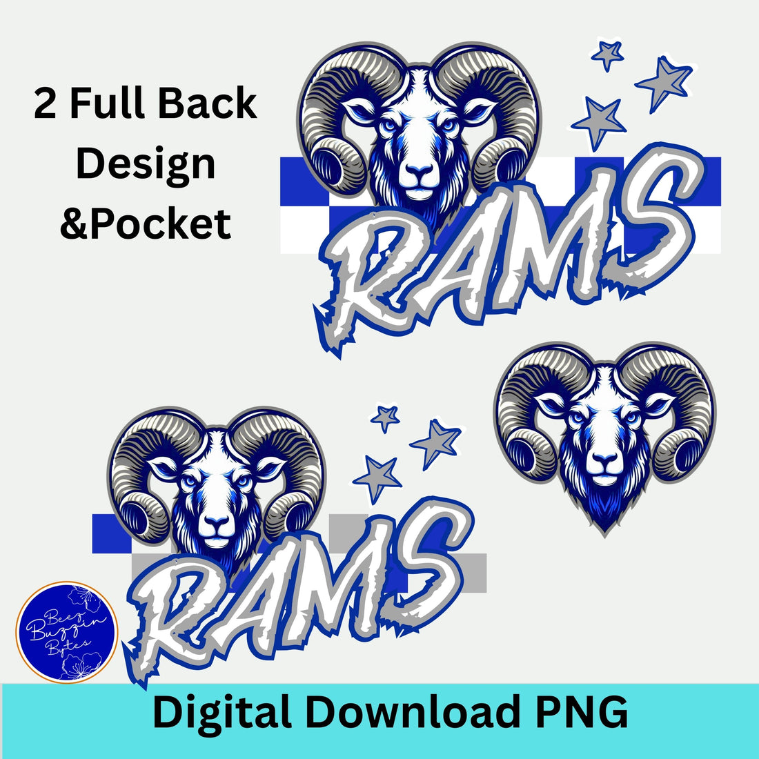 Rams Checkered 2 Design PNG