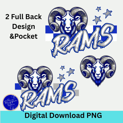 Rams Checkered 2 Design PNG