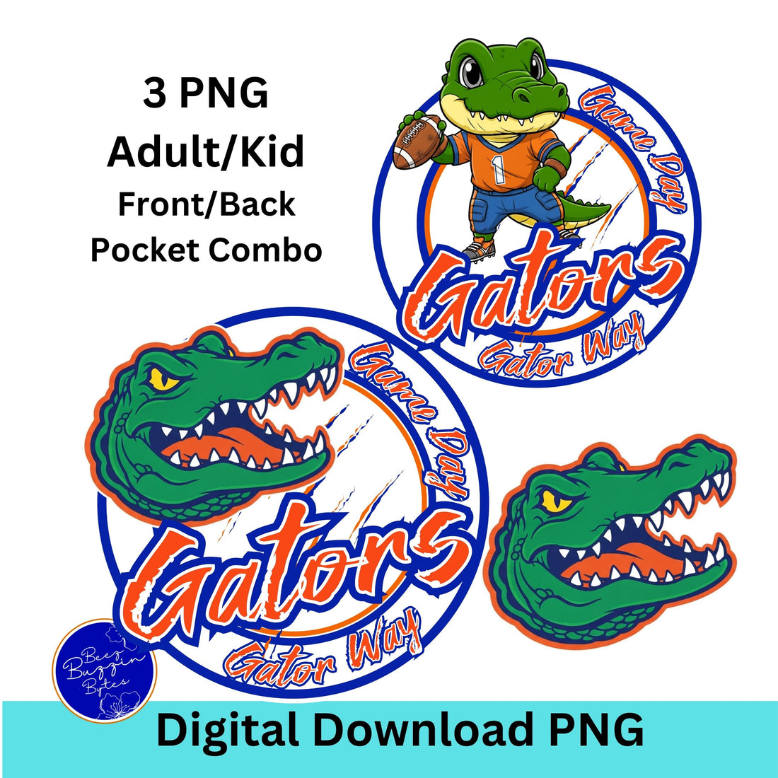 Gators Game Day, Gator Way Circle Design Family Set PNG