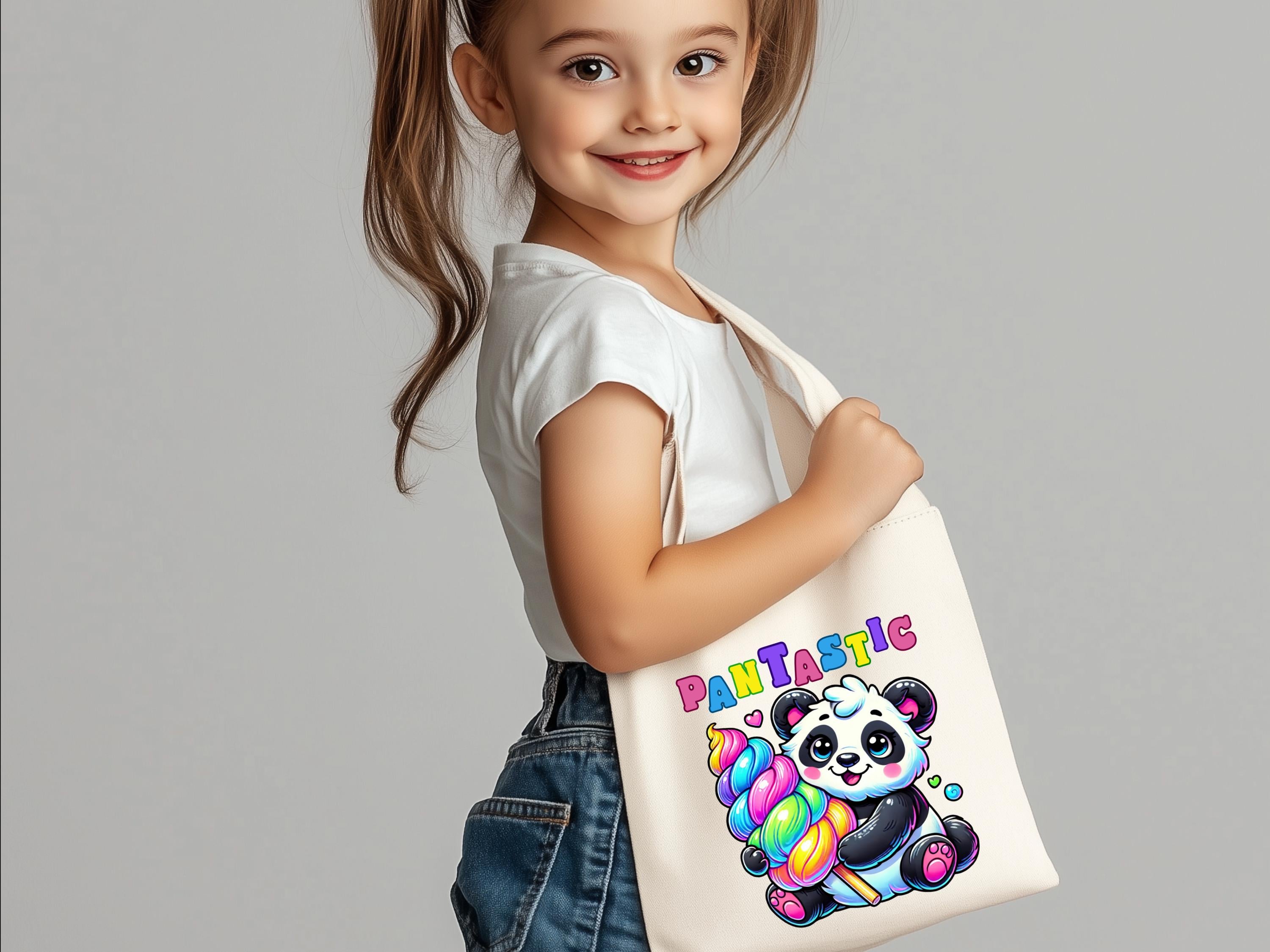 Pantastic Rainbow Cotton Candy Panda PNG