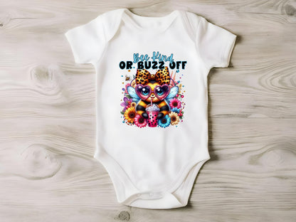Bee Kind or Buzz Off Cute Honey Bee PNG