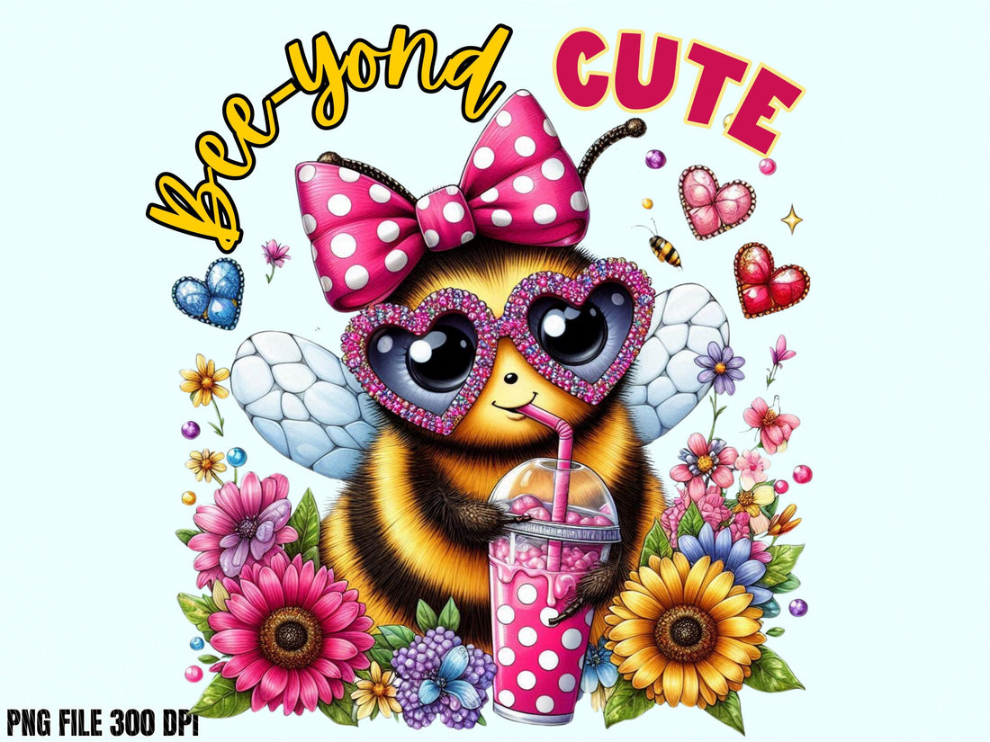 Bee-Yond Cute Funny Honey Bee Coquette Bow PNG