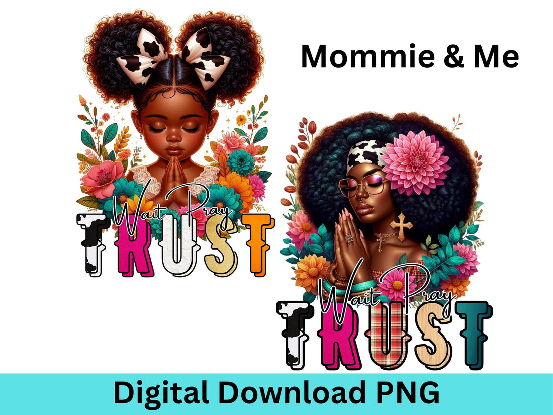Trust Pray Melanin Christian Inspirational PNG,